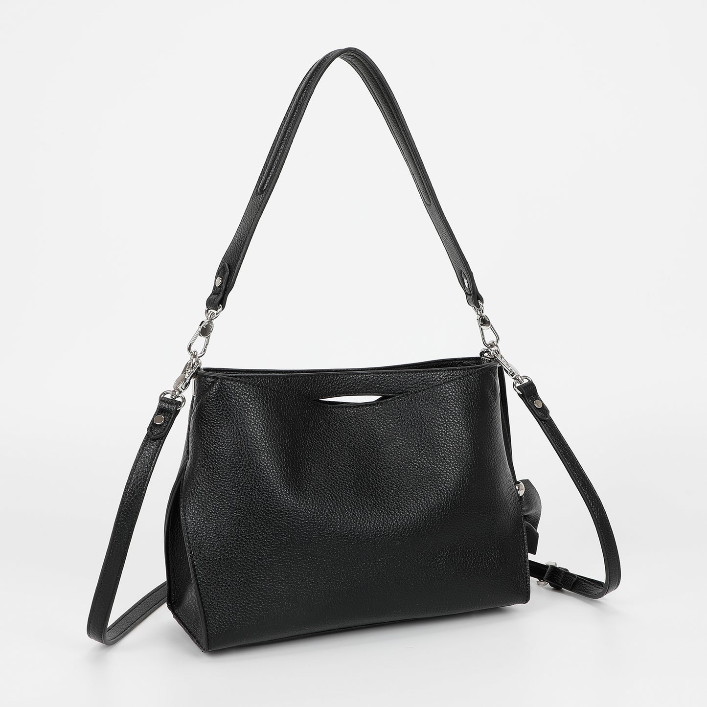 BORSA A SPALLA MEDIA CON BORDI NERI