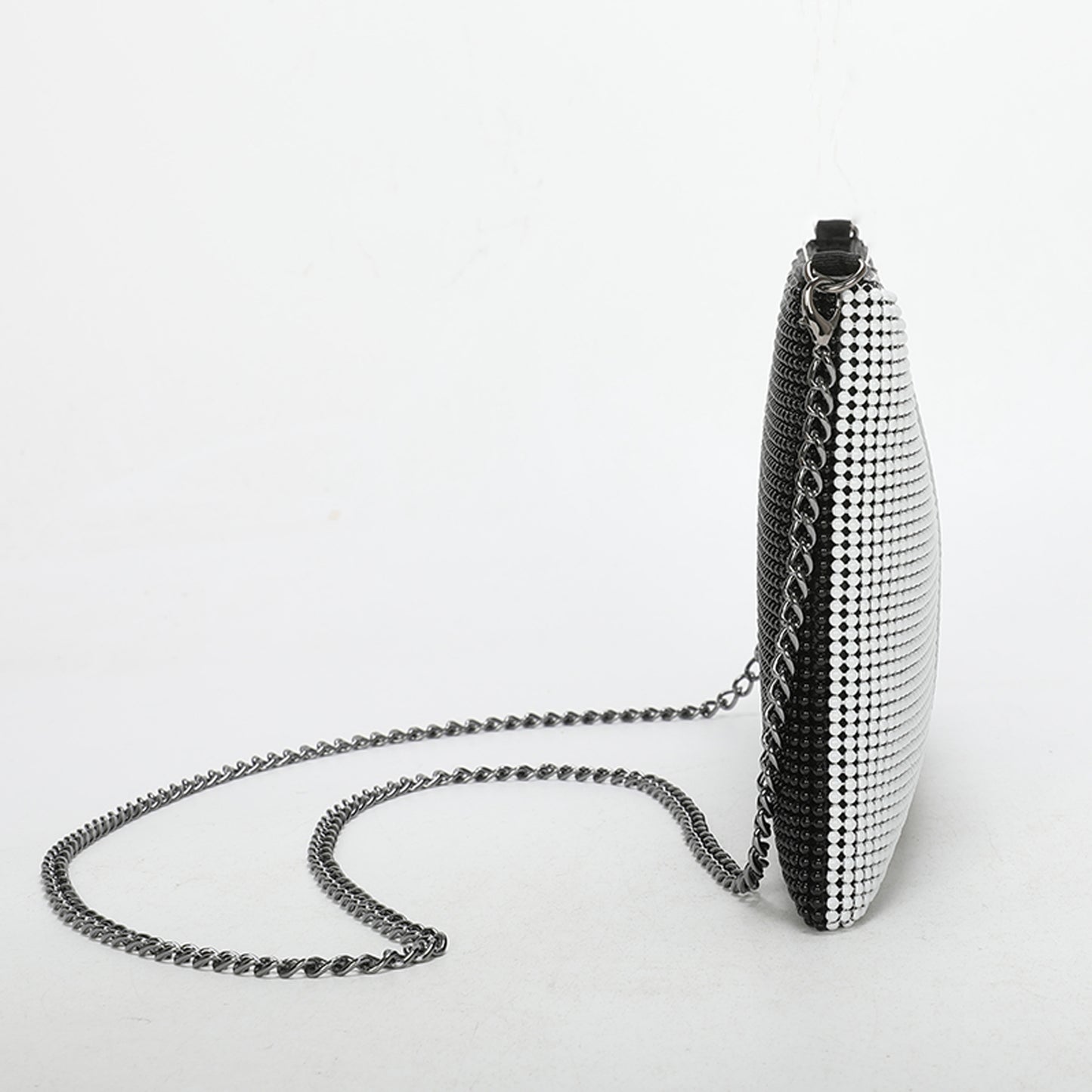 BORSA POCHETTE TRICOLOR IN RETE DI STRASS