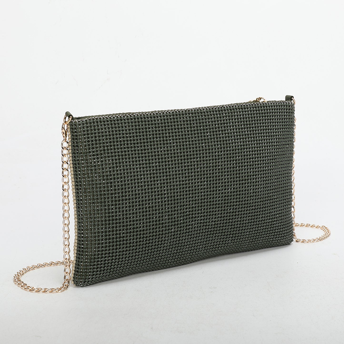 BORSA POCHETTE TRICOLOR IN RETE DI STRASS