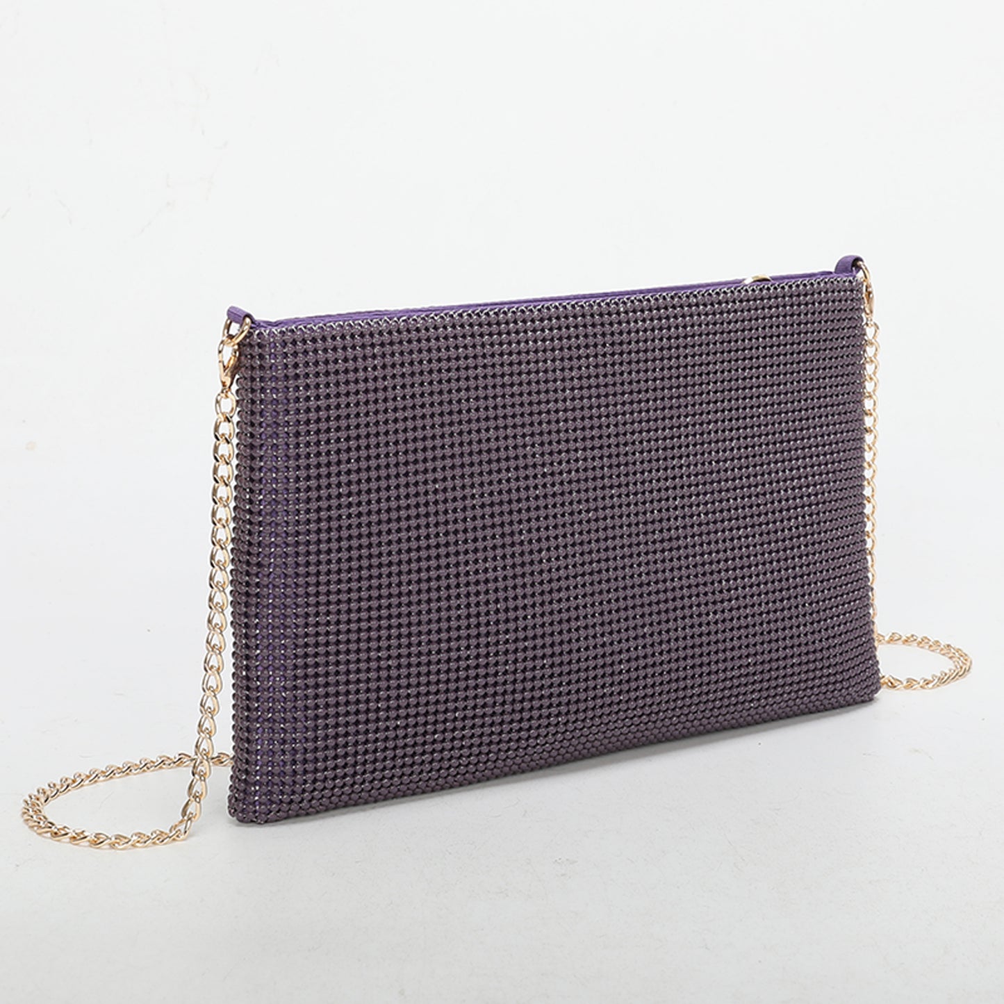 BORSA POCHETTE TRICOLOR IN RETE DI STRASS
