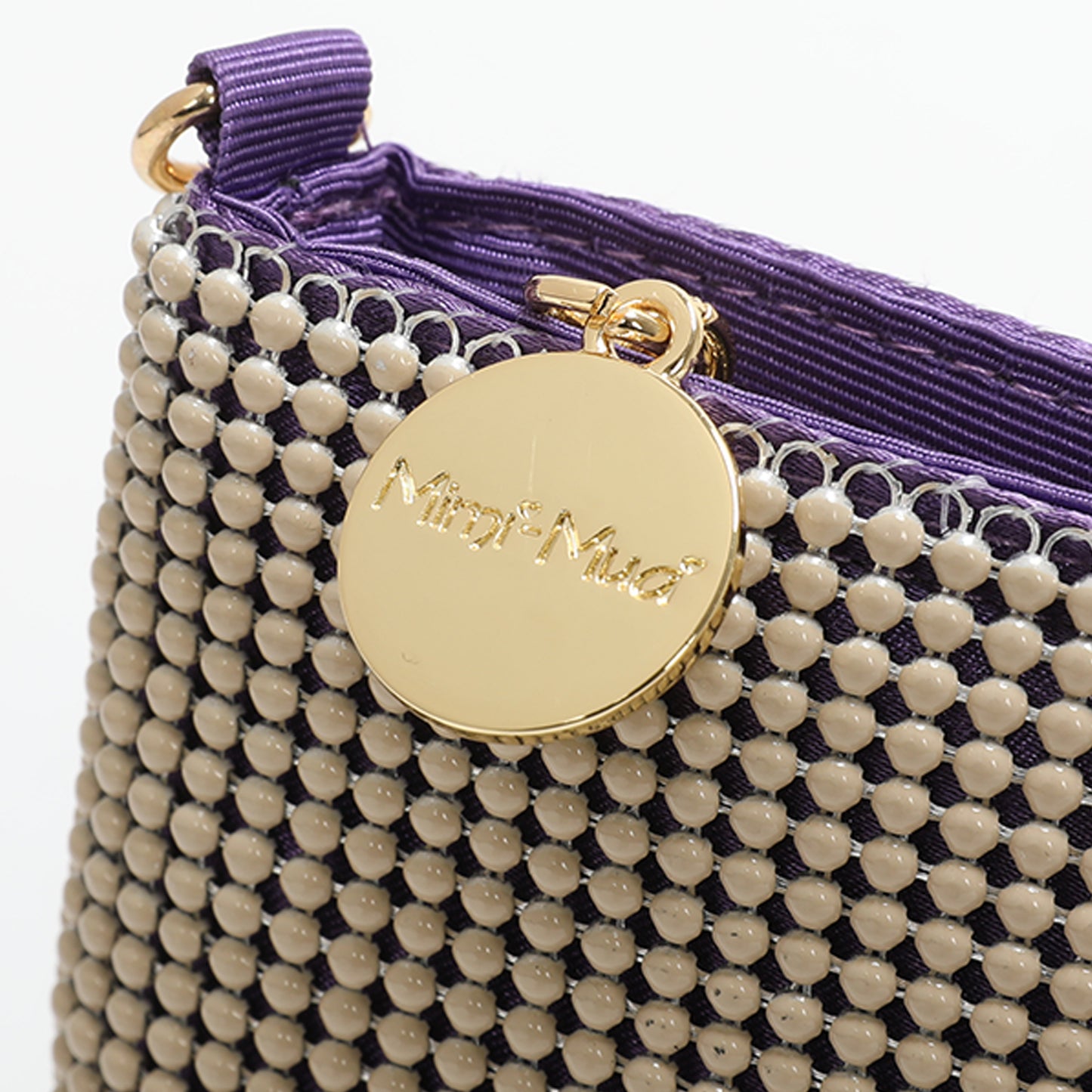 BORSA POCHETTE TRICOLOR IN RETE DI STRASS