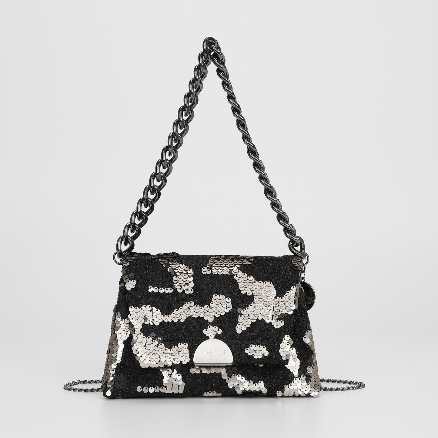 BORSA A MANO CON CATENA E PAILLETTES