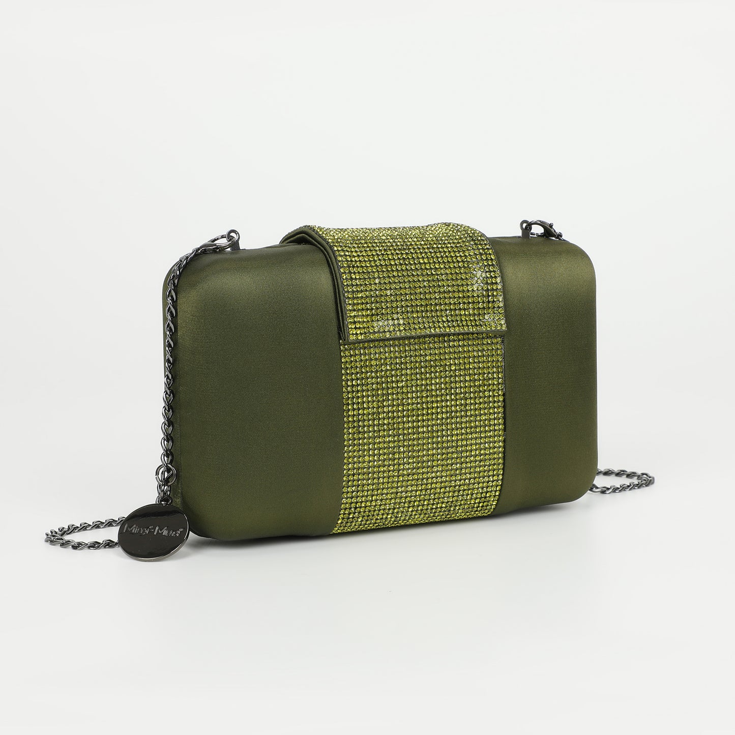 BORSA CLUTCH CON STRISCIA DI STRASS