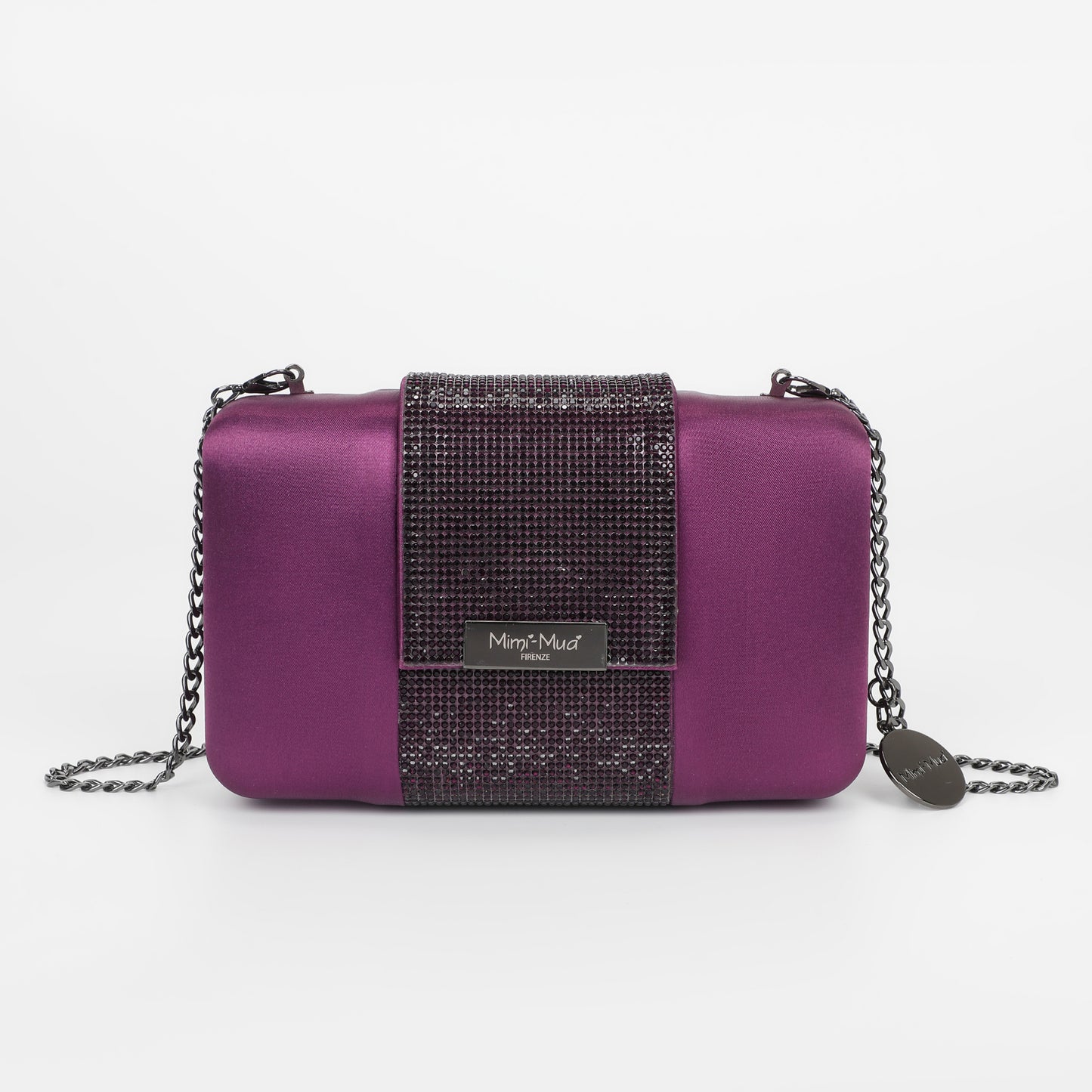 BORSA CLUTCH CON STRISCIA DI STRASS