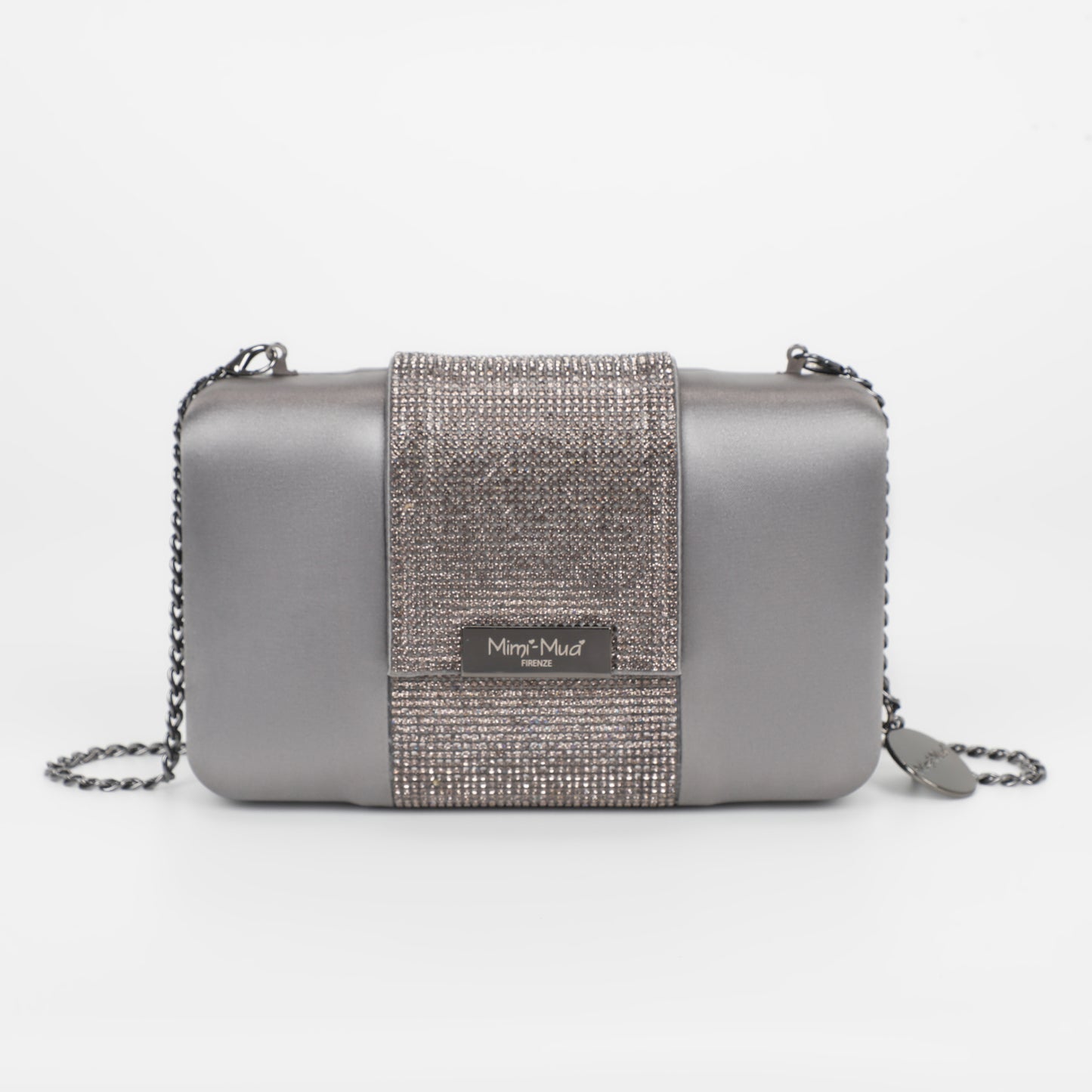 BORSA CLUTCH CON STRISCIA DI STRASS