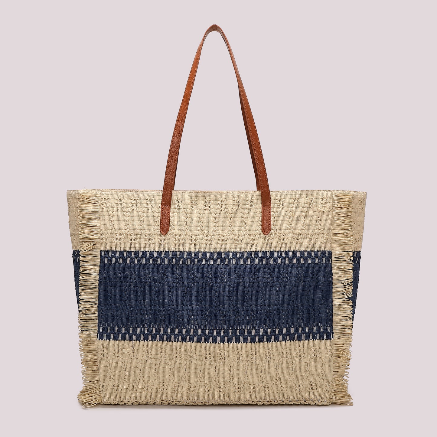 BORSA SHOPPER CON STRISCIA COLORATA