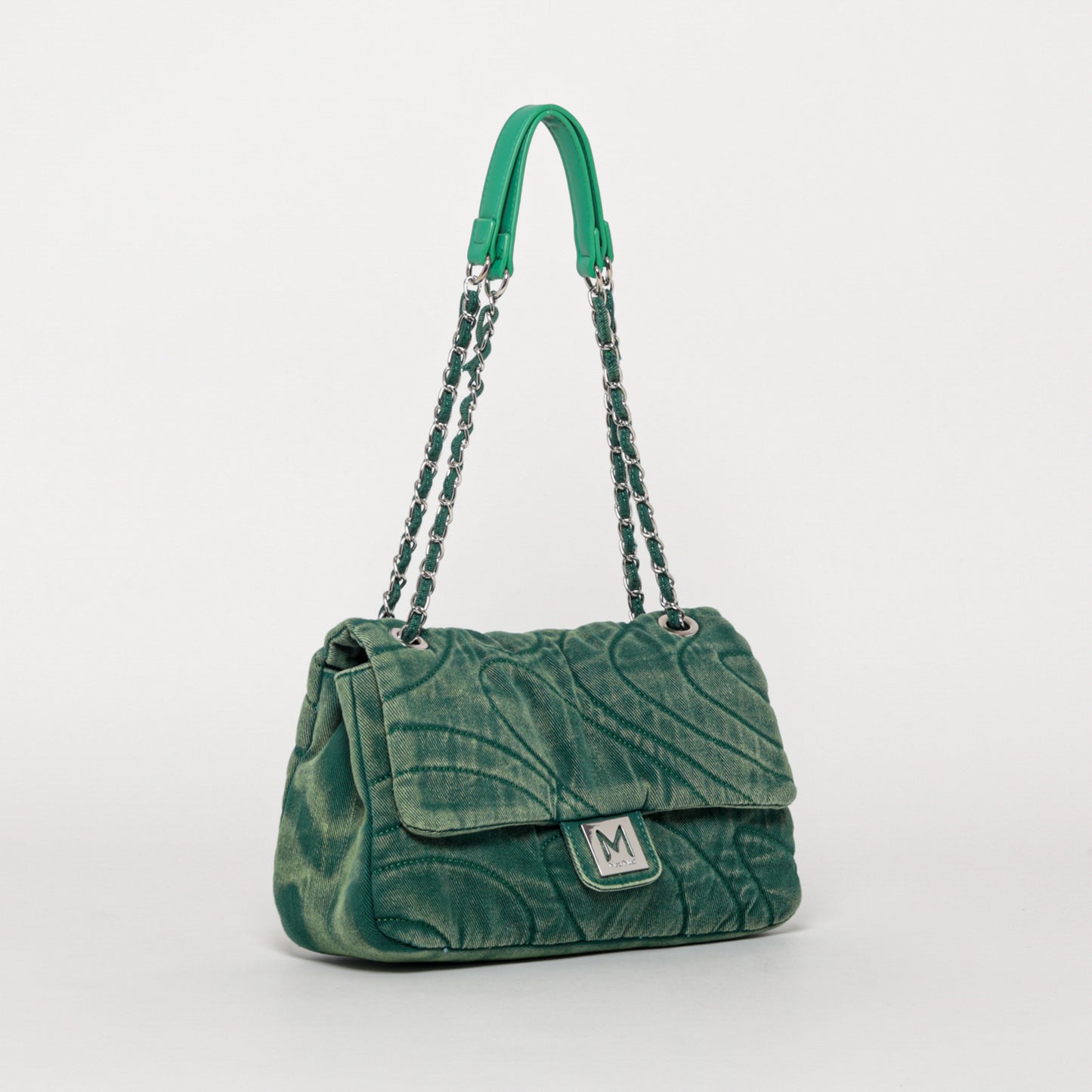 BORSA A SPALLA CON PATTA IN DENIM