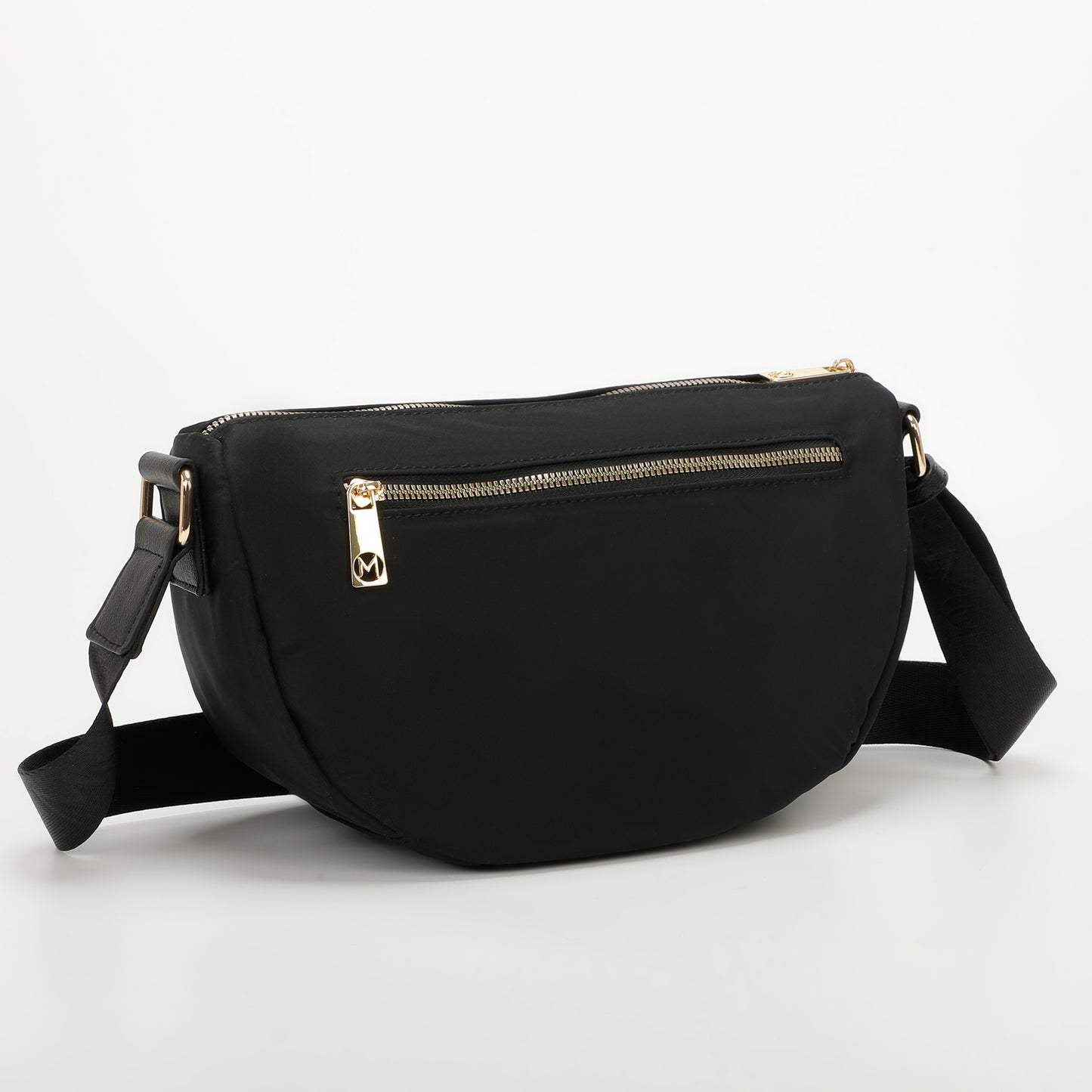 BORSA A TRACOLLA IN NYLON CON DETTAGLIO IN SIMILPELLE