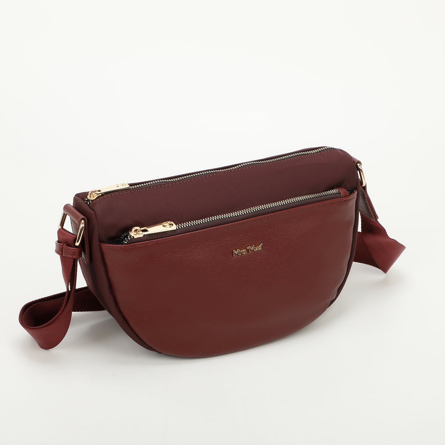 BORSA A TRACOLLA IN NYLON CON DETTAGLIO IN SIMILPELLE