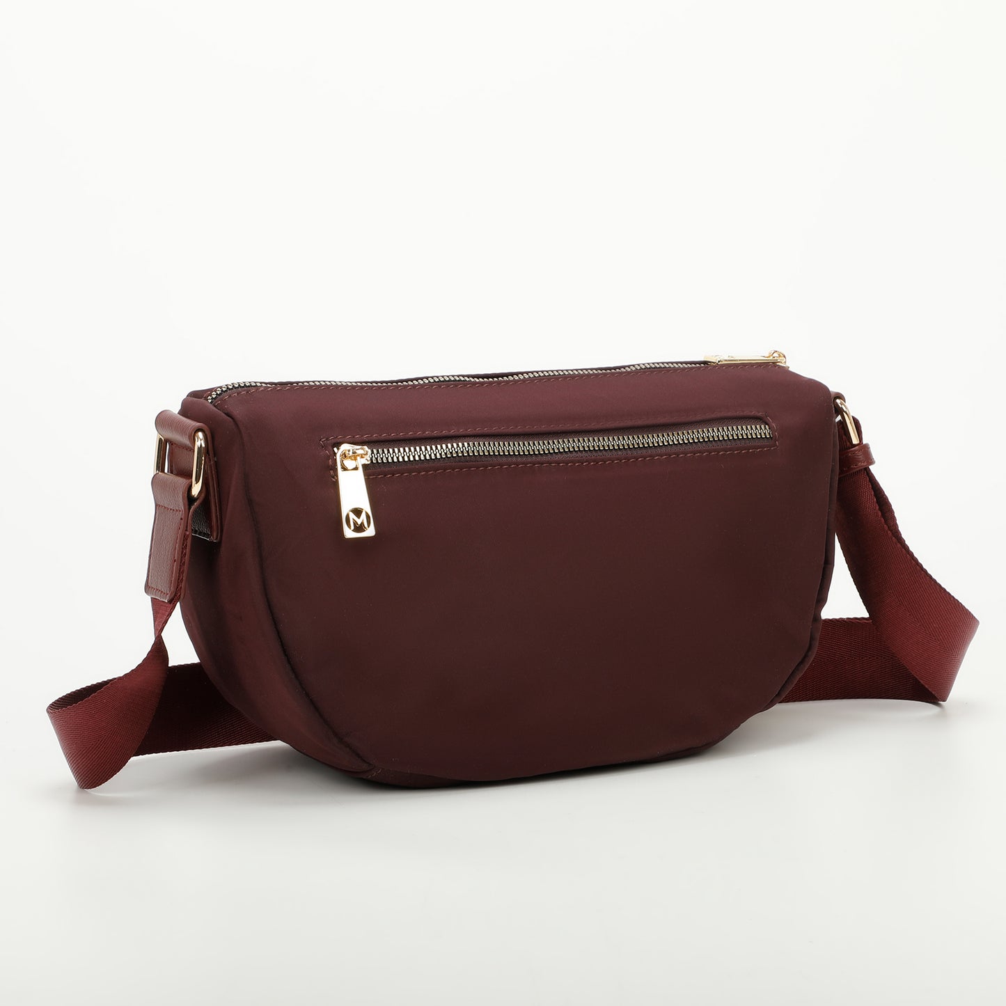 BORSA A TRACOLLA IN NYLON CON DETTAGLIO IN SIMILPELLE