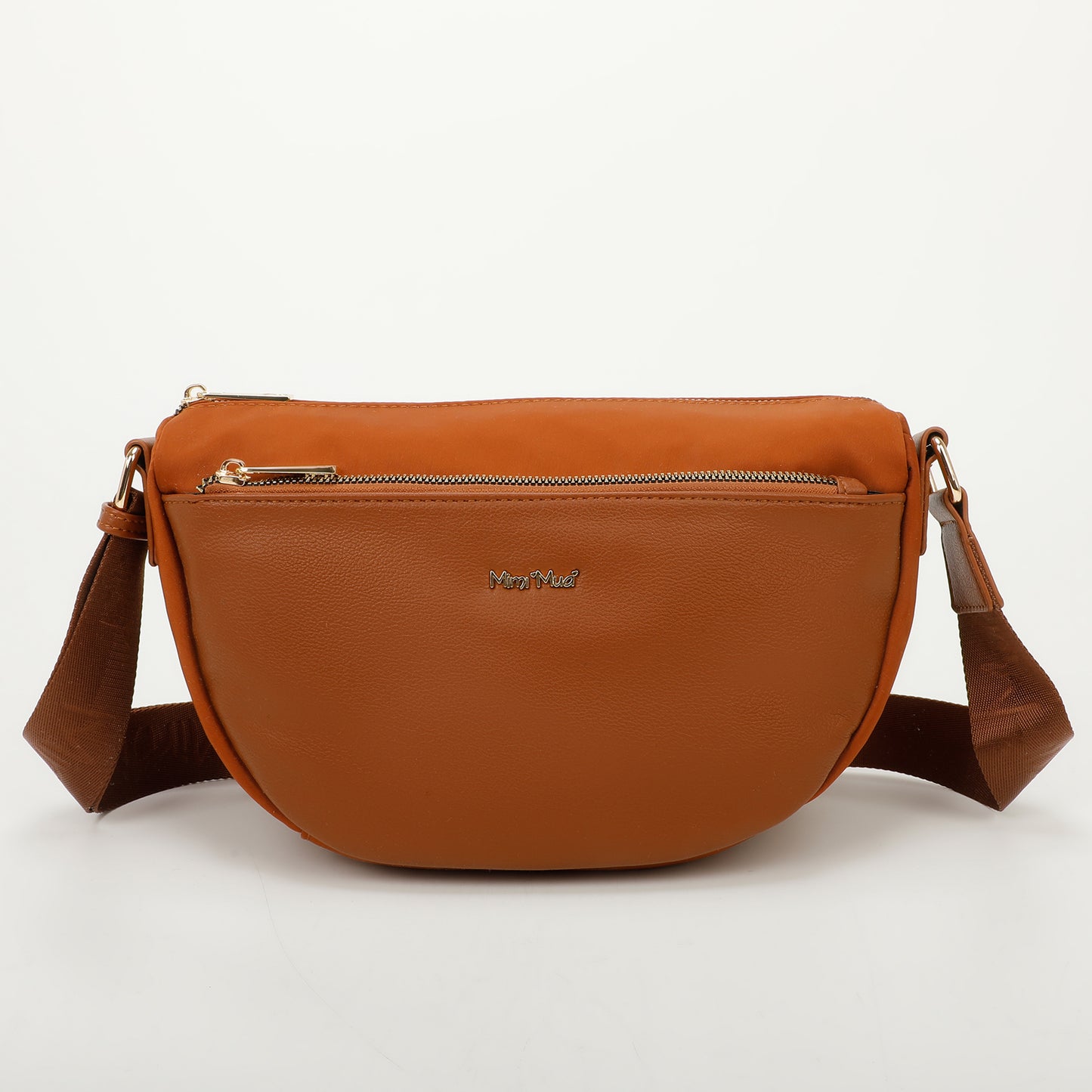BORSA A TRACOLLA IN NYLON CON DETTAGLIO IN SIMILPELLE