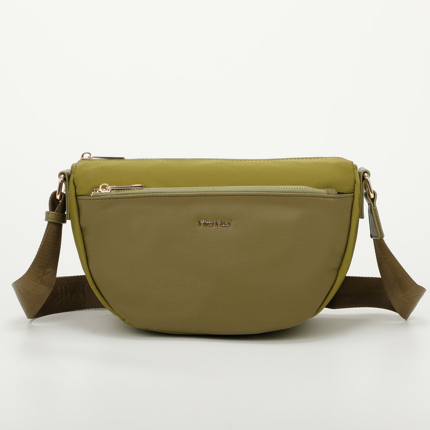 BORSA A TRACOLLA IN NYLON CON DETTAGLIO IN SIMILPELLE