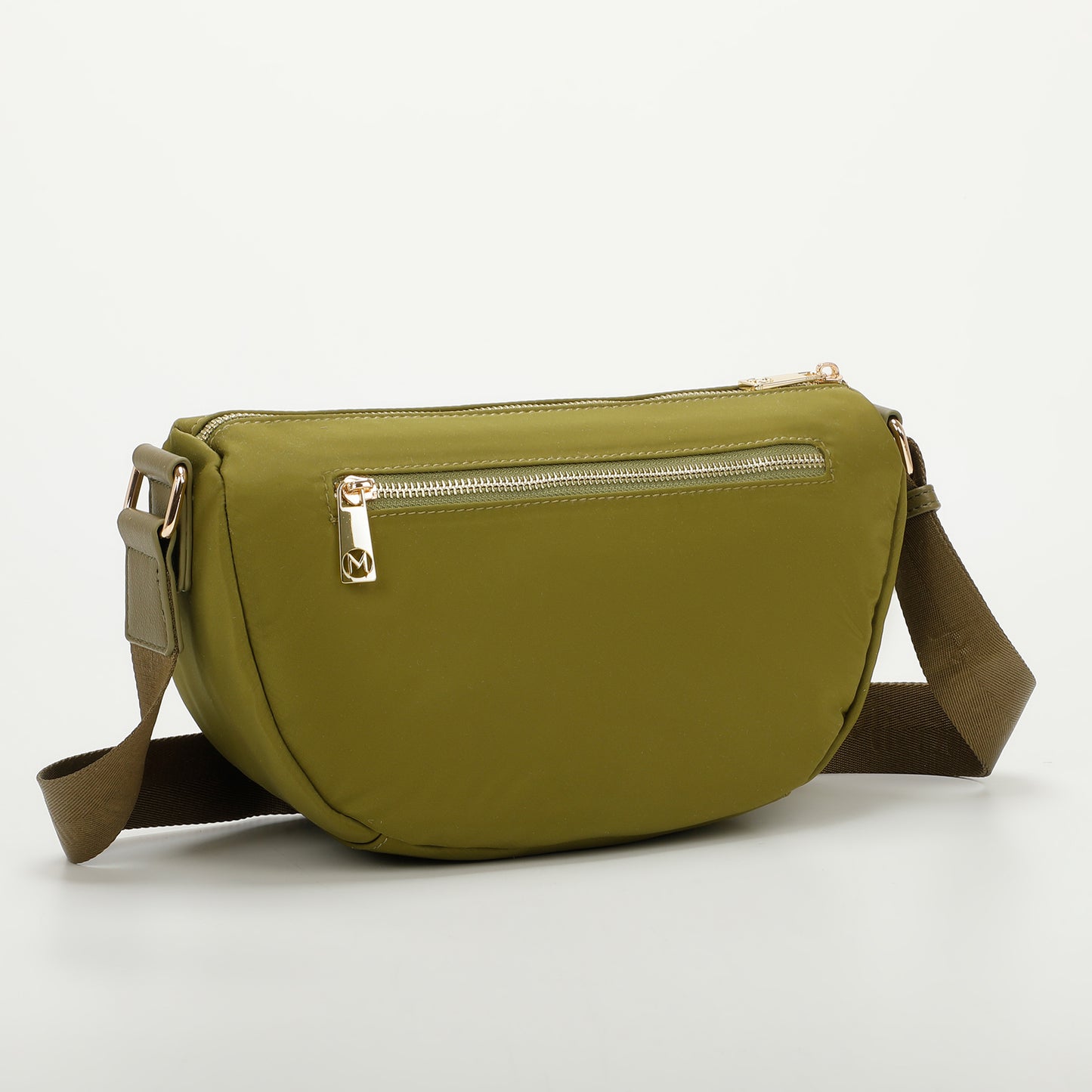 BORSA A TRACOLLA IN NYLON CON DETTAGLIO IN SIMILPELLE