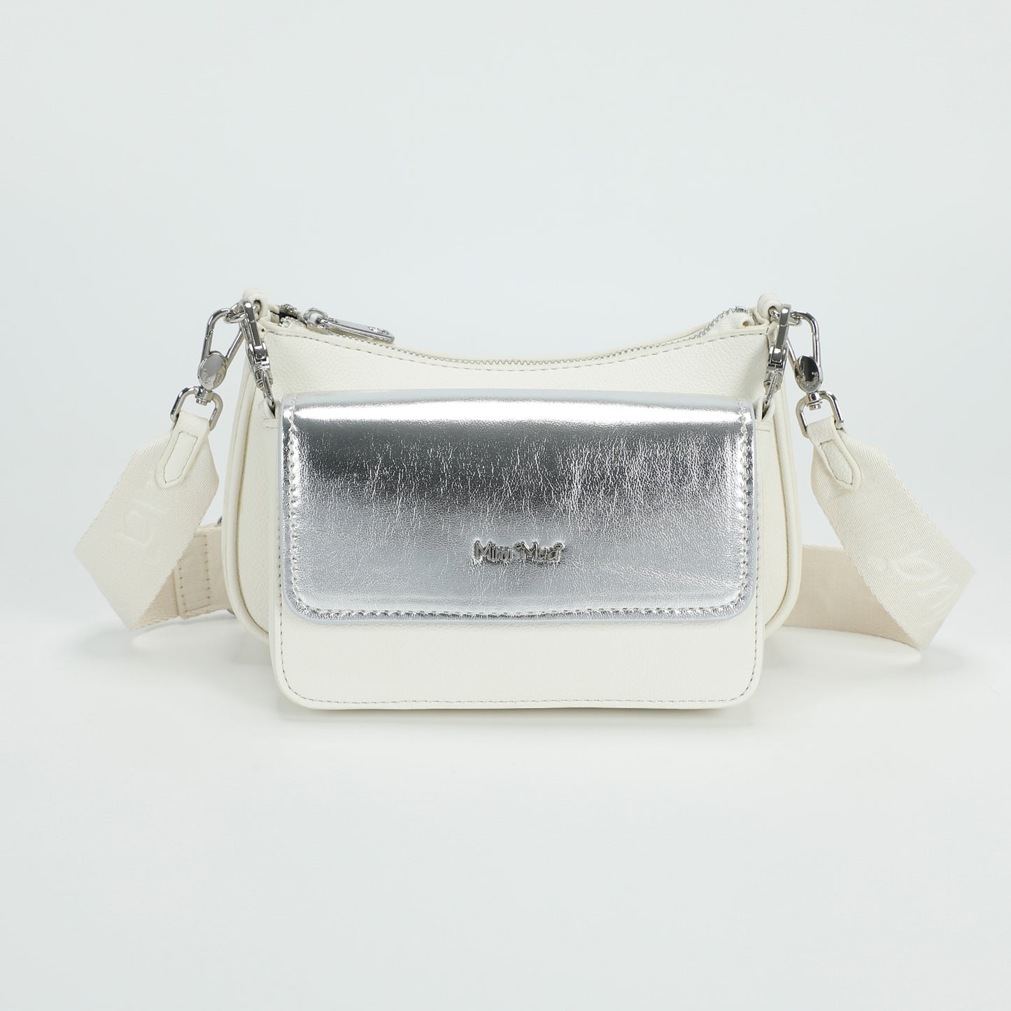 BORSA A TRACOLLA MULTI POCHETTE CON PATTA LAMINATA