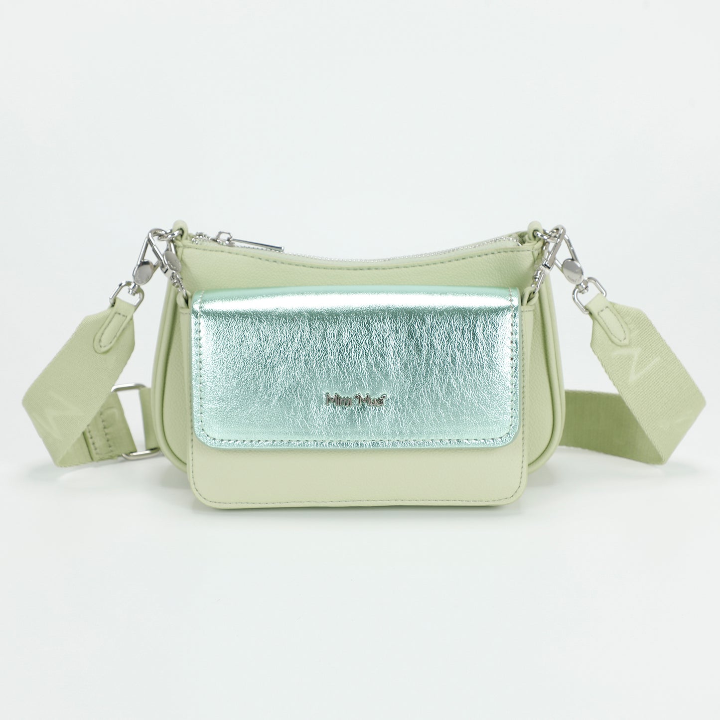BORSA A TRACOLLA MULTI POCHETTE CON PATTA LAMINATA