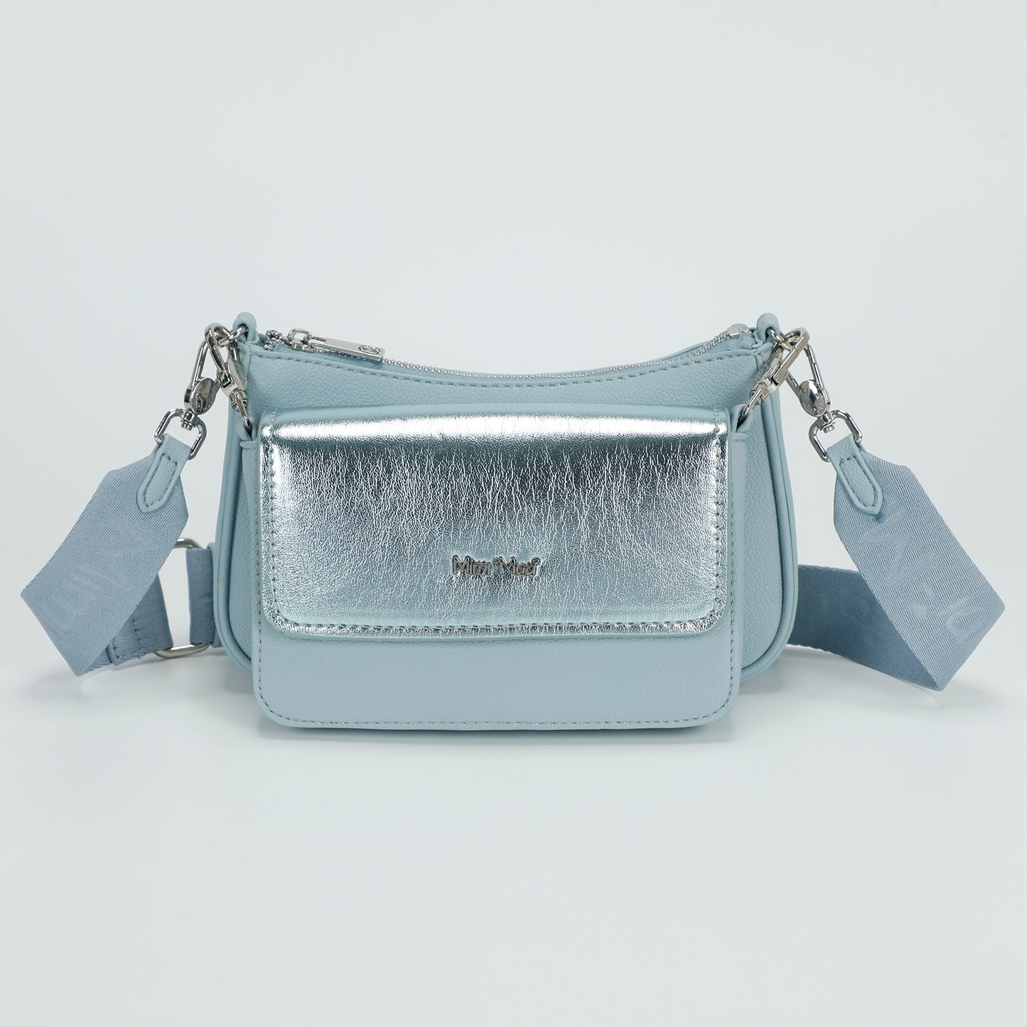 BORSA A TRACOLLA MULTI POCHETTE CON PATTA LAMINATA