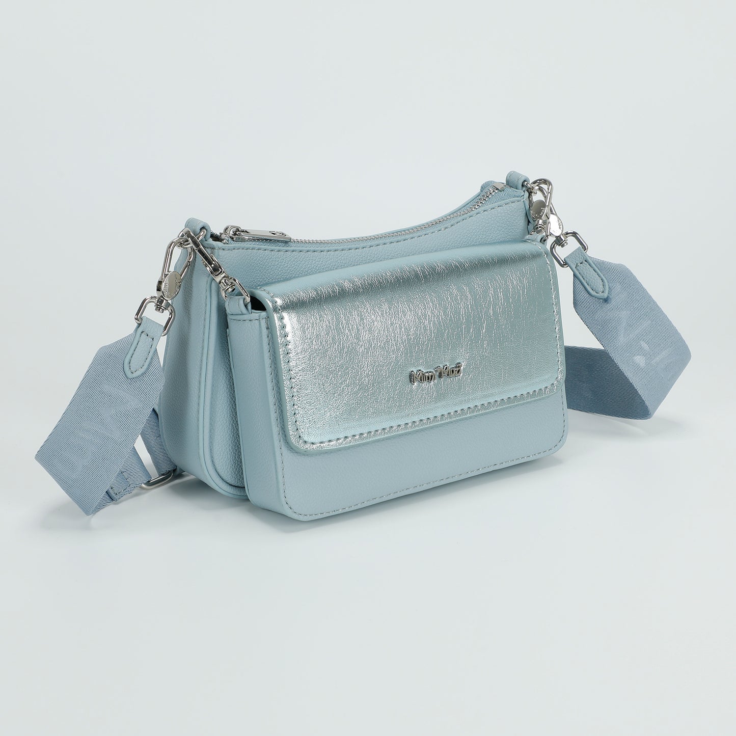 BORSA A TRACOLLA MULTI POCHETTE CON PATTA LAMINATA