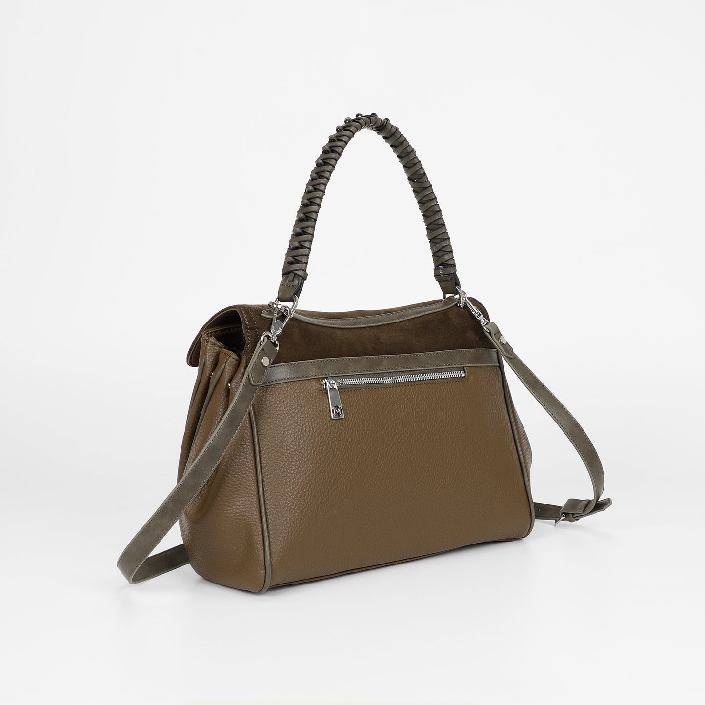 BORSA A SPALLA CON DETTAGLIO IN ECO SUEDE