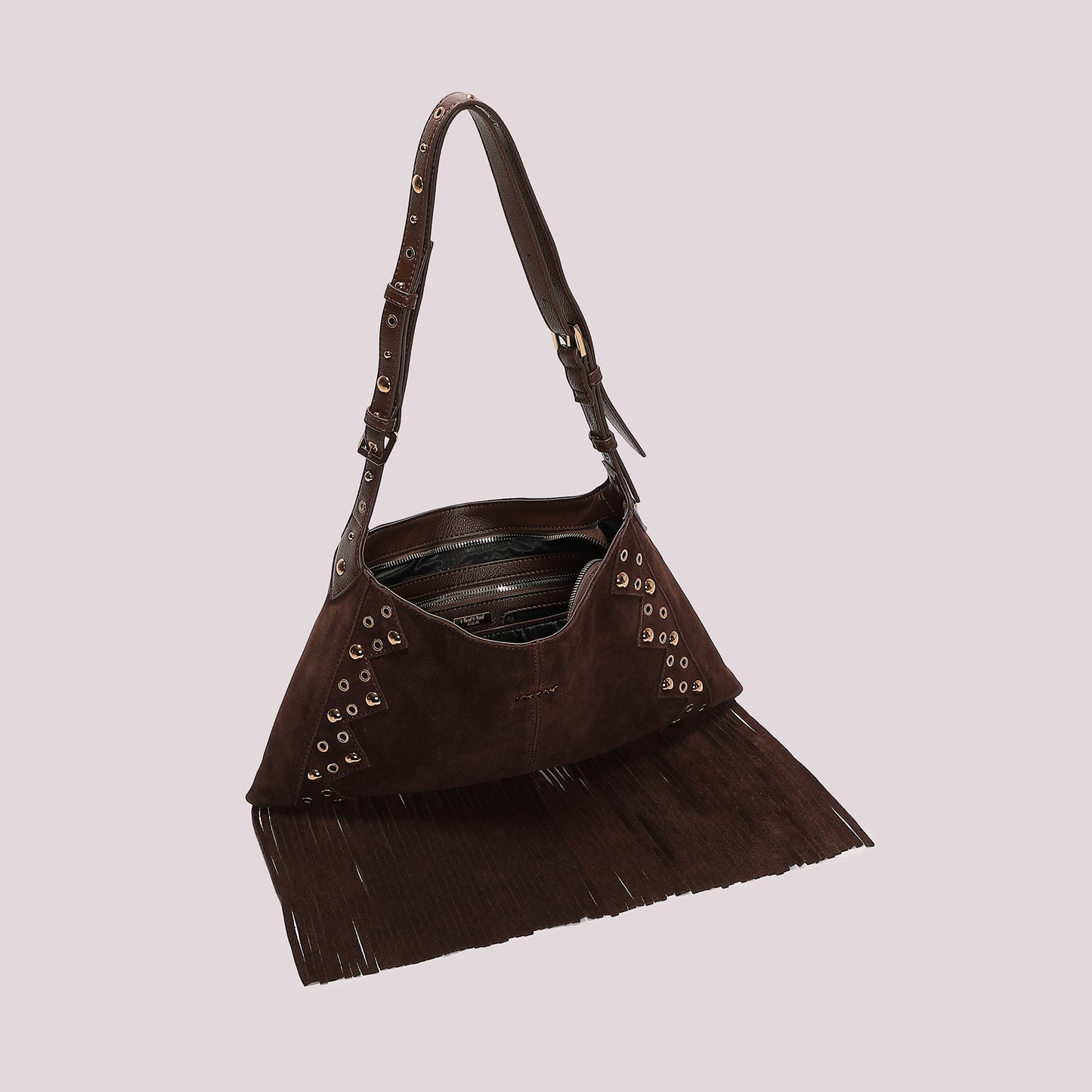 BORSA A TRACOLLA CON FRANGE E BORCHIE
