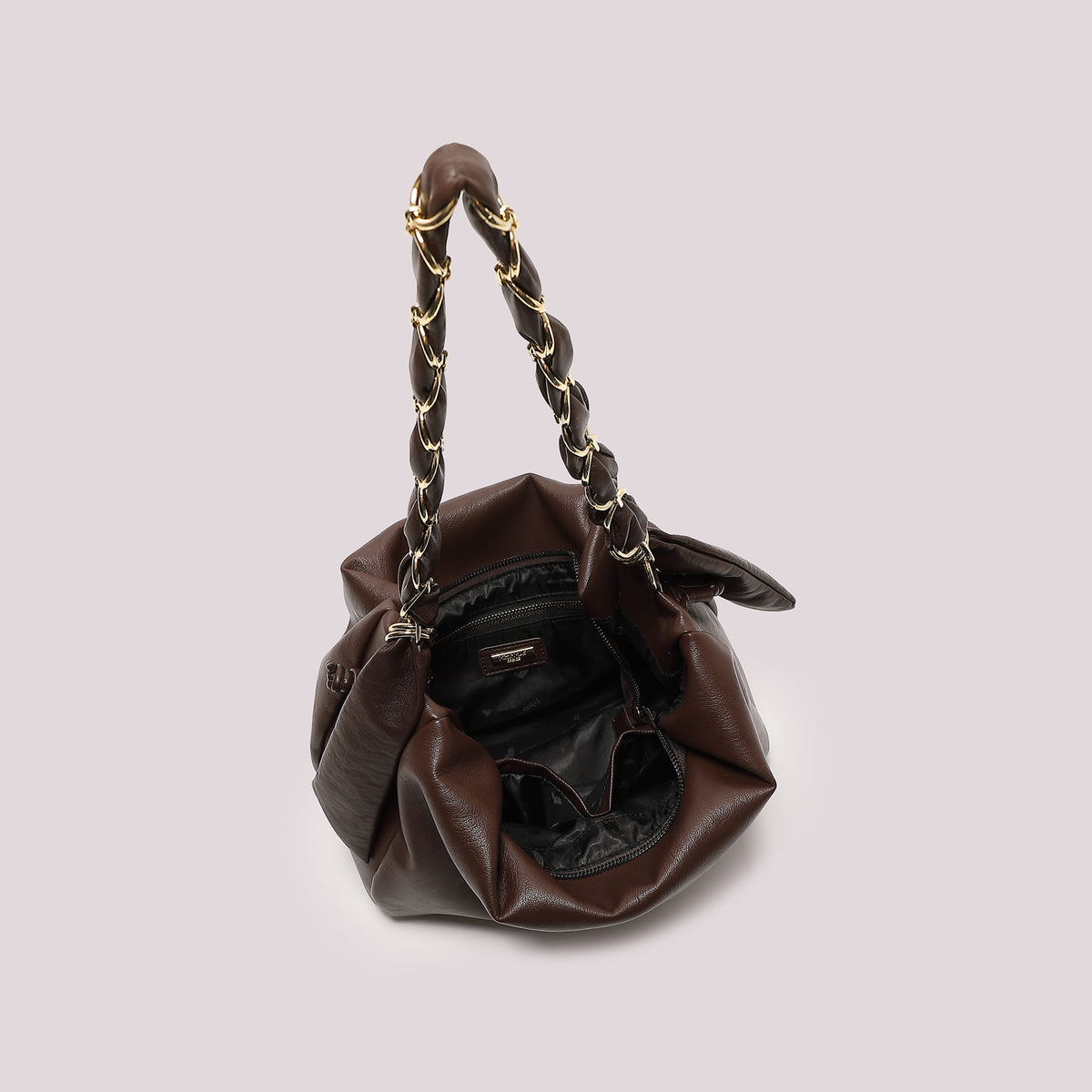 BORSA A SPALLA CON CATENA SUI MANICI