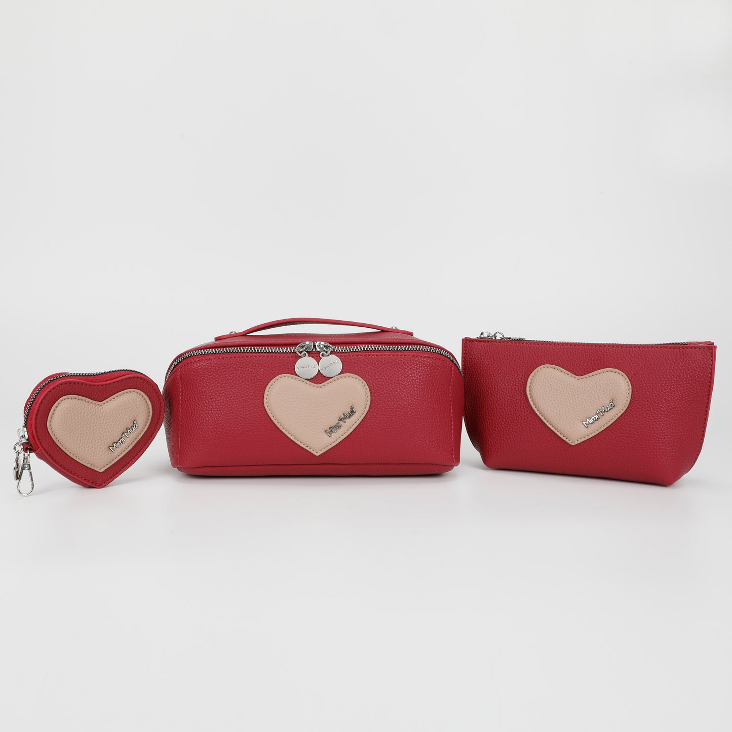 BEAUTY CASE SET DA 3 CON CUORE