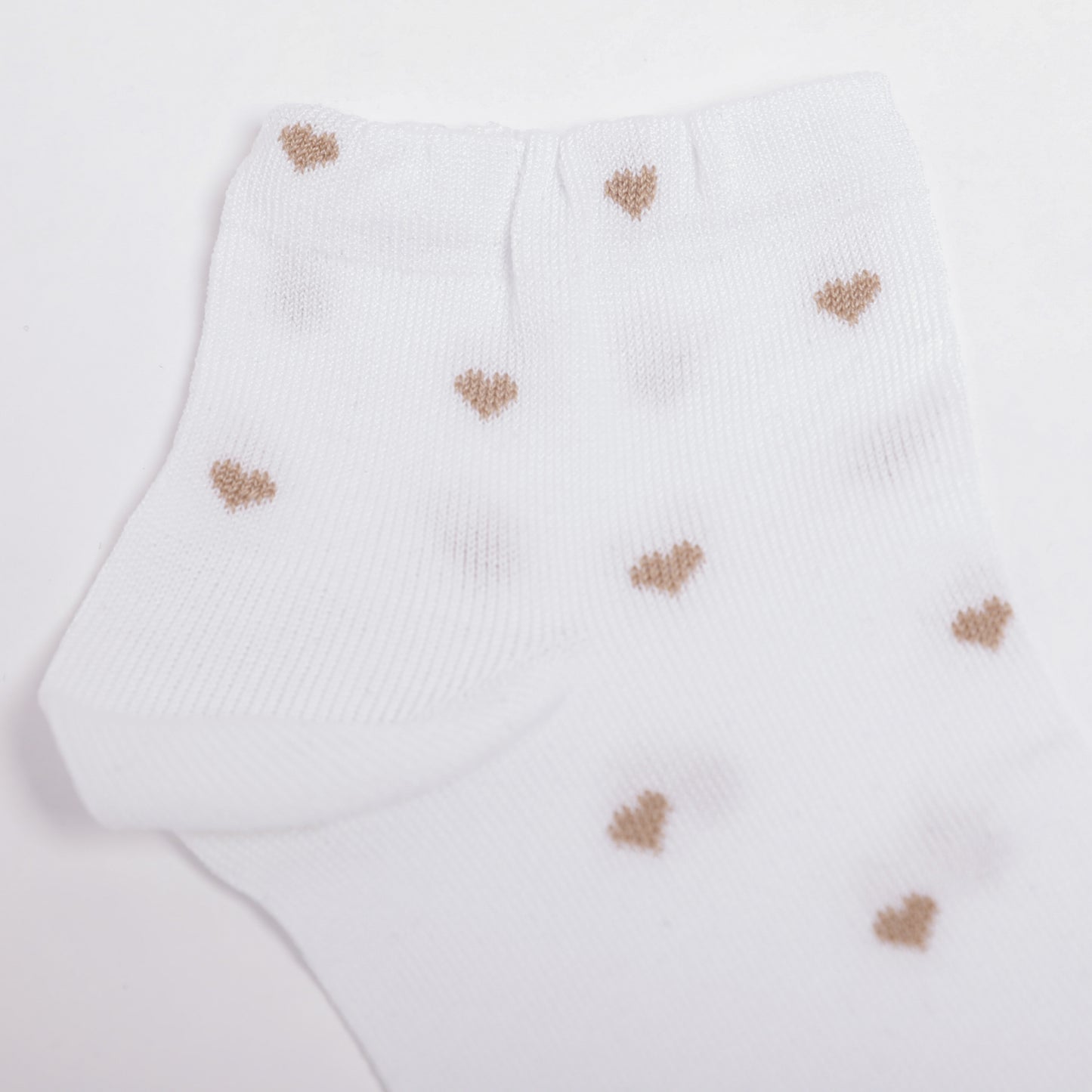 CALZINI C CUORI BIANCO E BEIGE