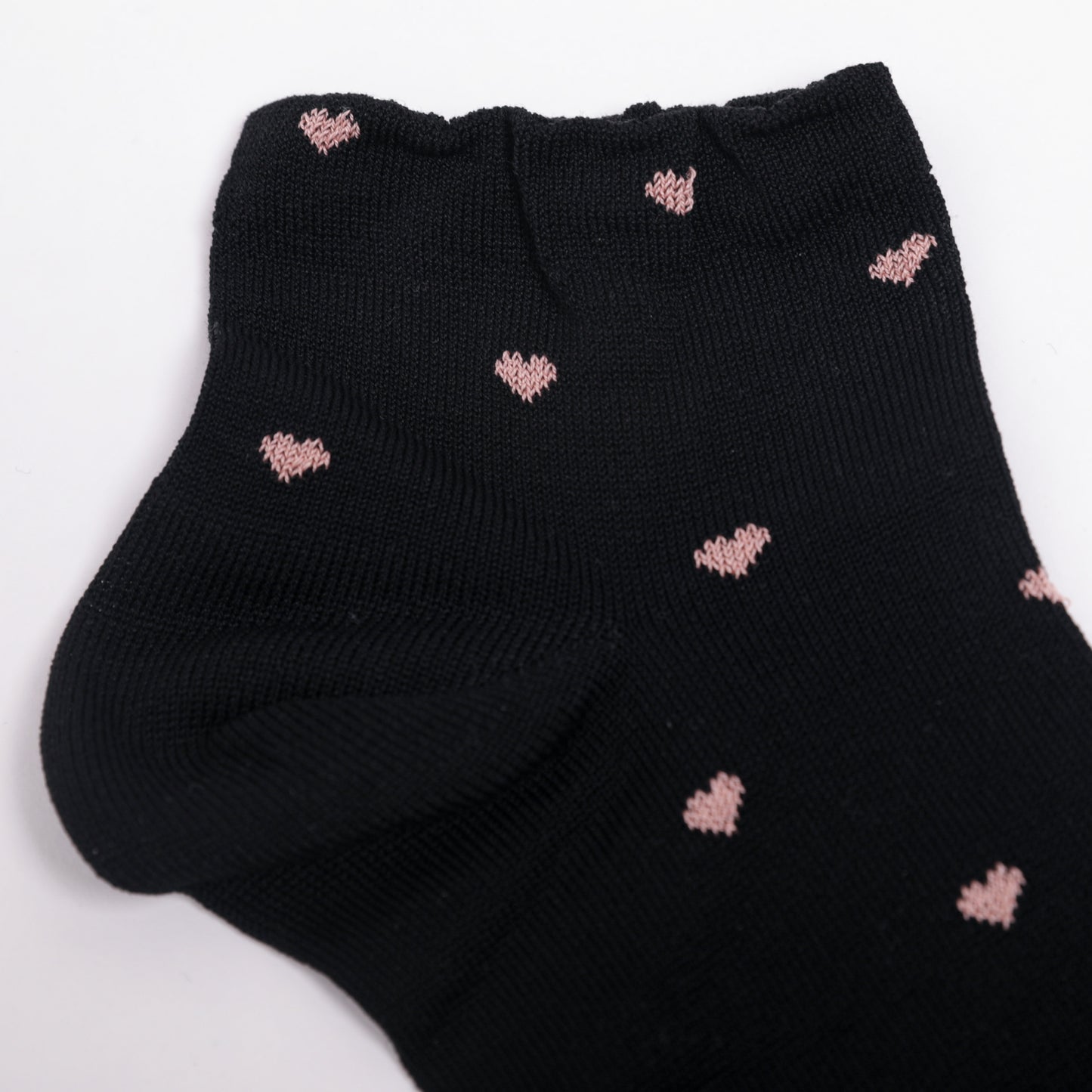 CALZINI C CUORI NERO E ROSA