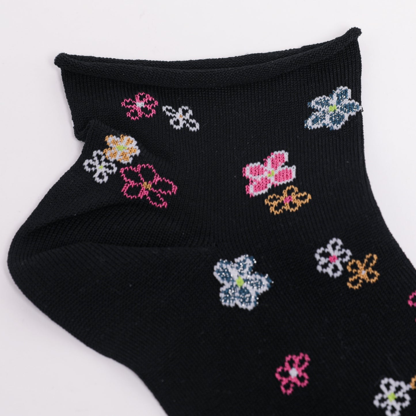CALZINI F FIORI NERO
