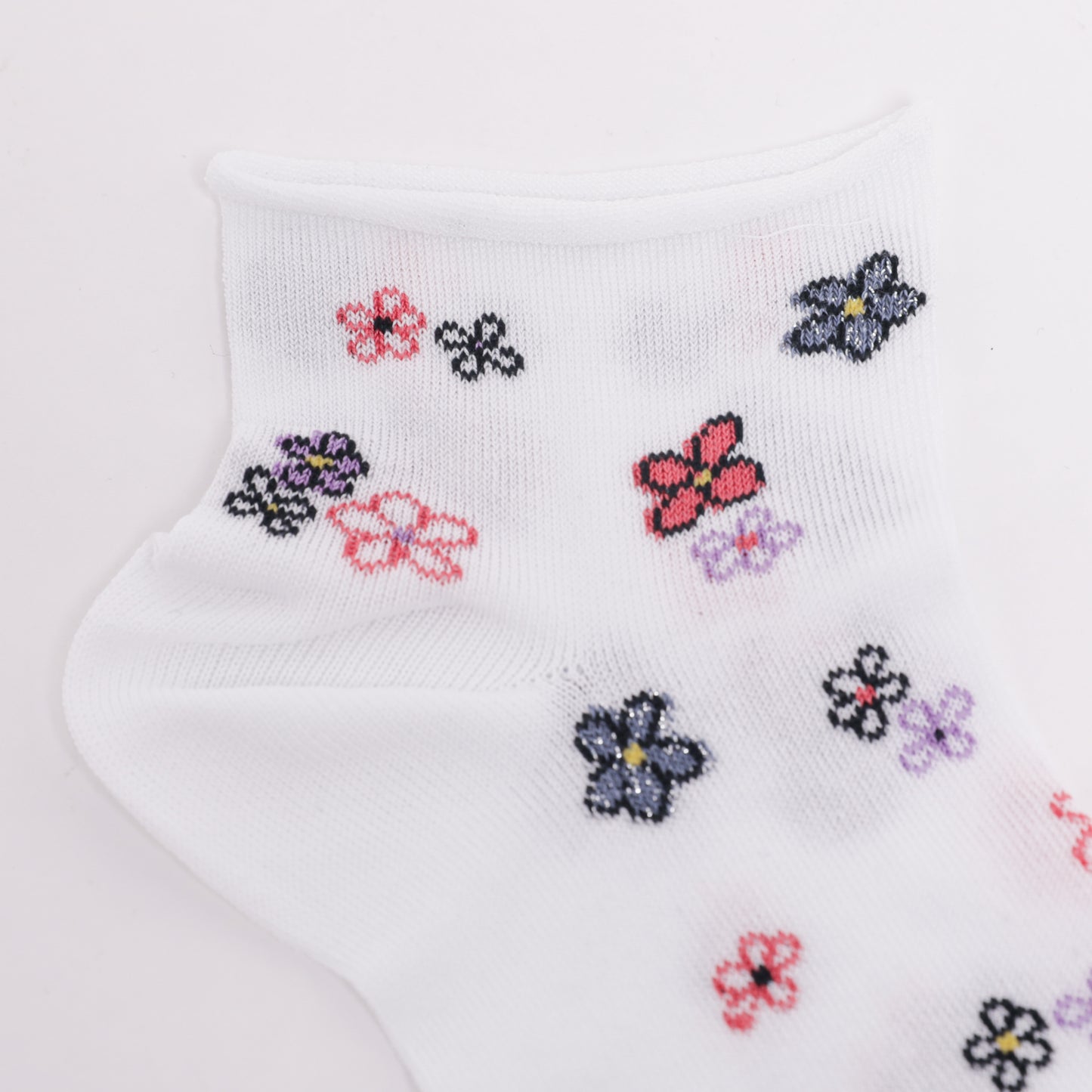 CALZINI F FIORI BIANCO