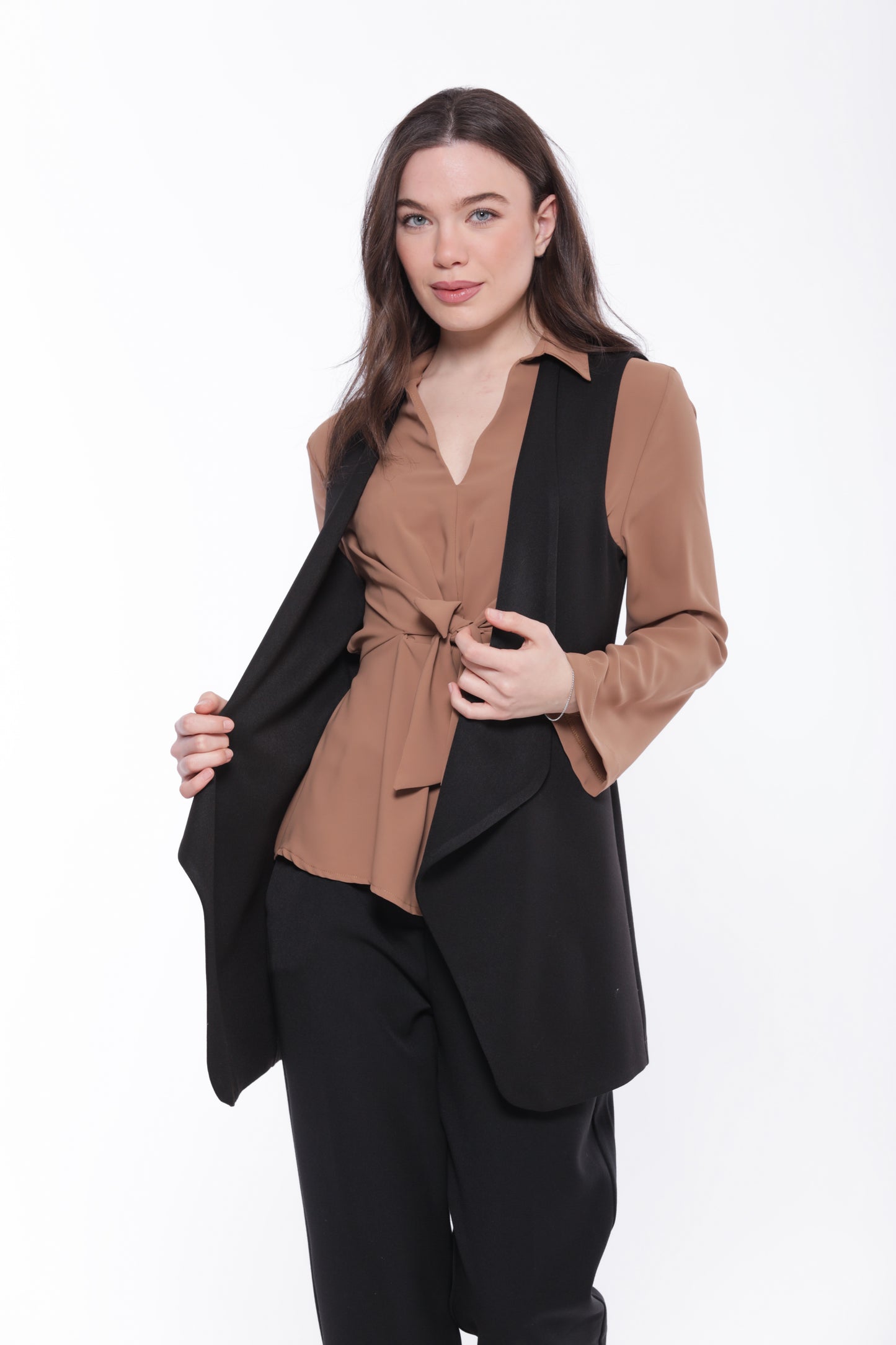 GILET LUNGO IN POLYVISCOSA