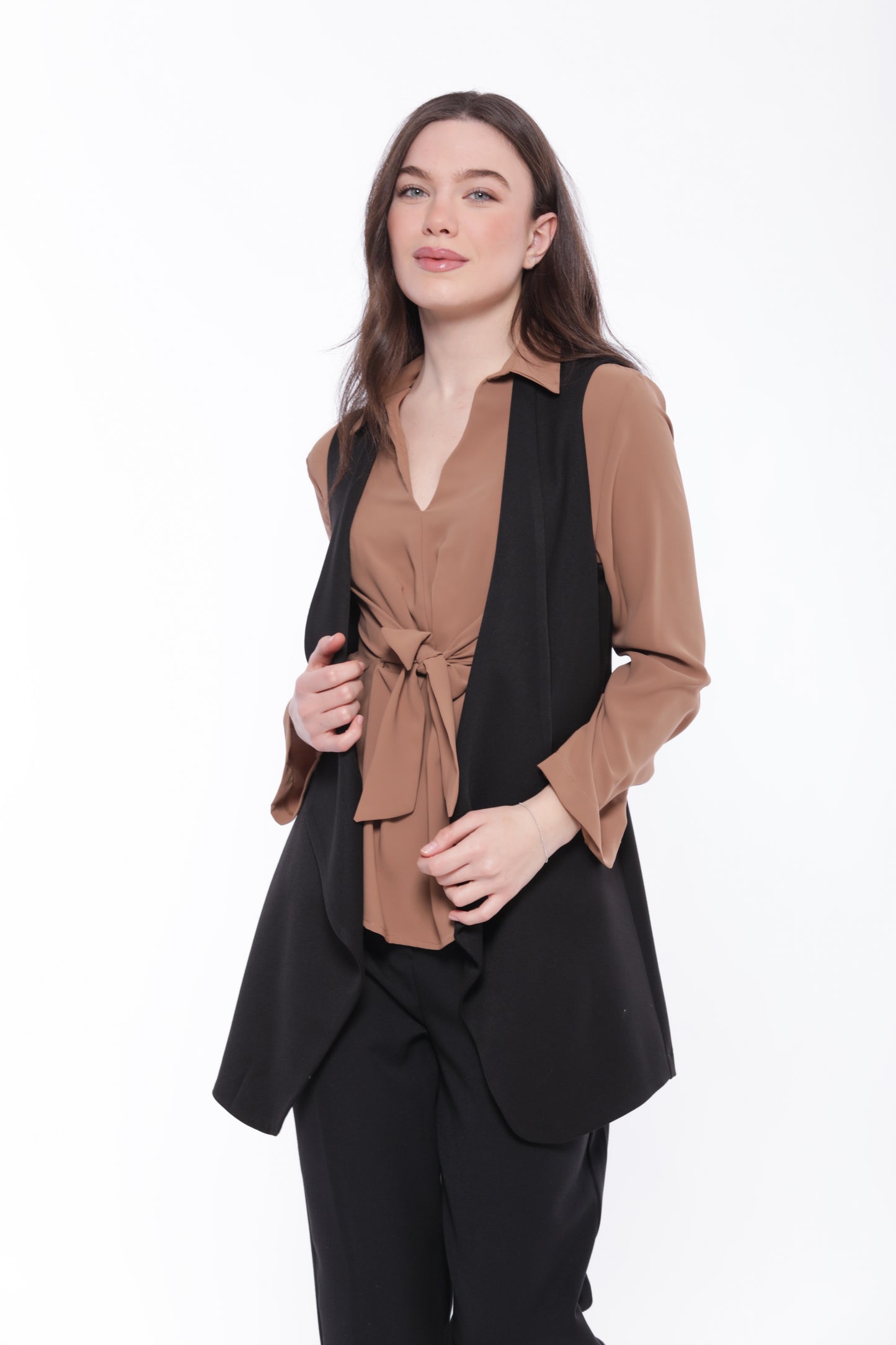 GILET LUNGO IN POLYVISCOSA