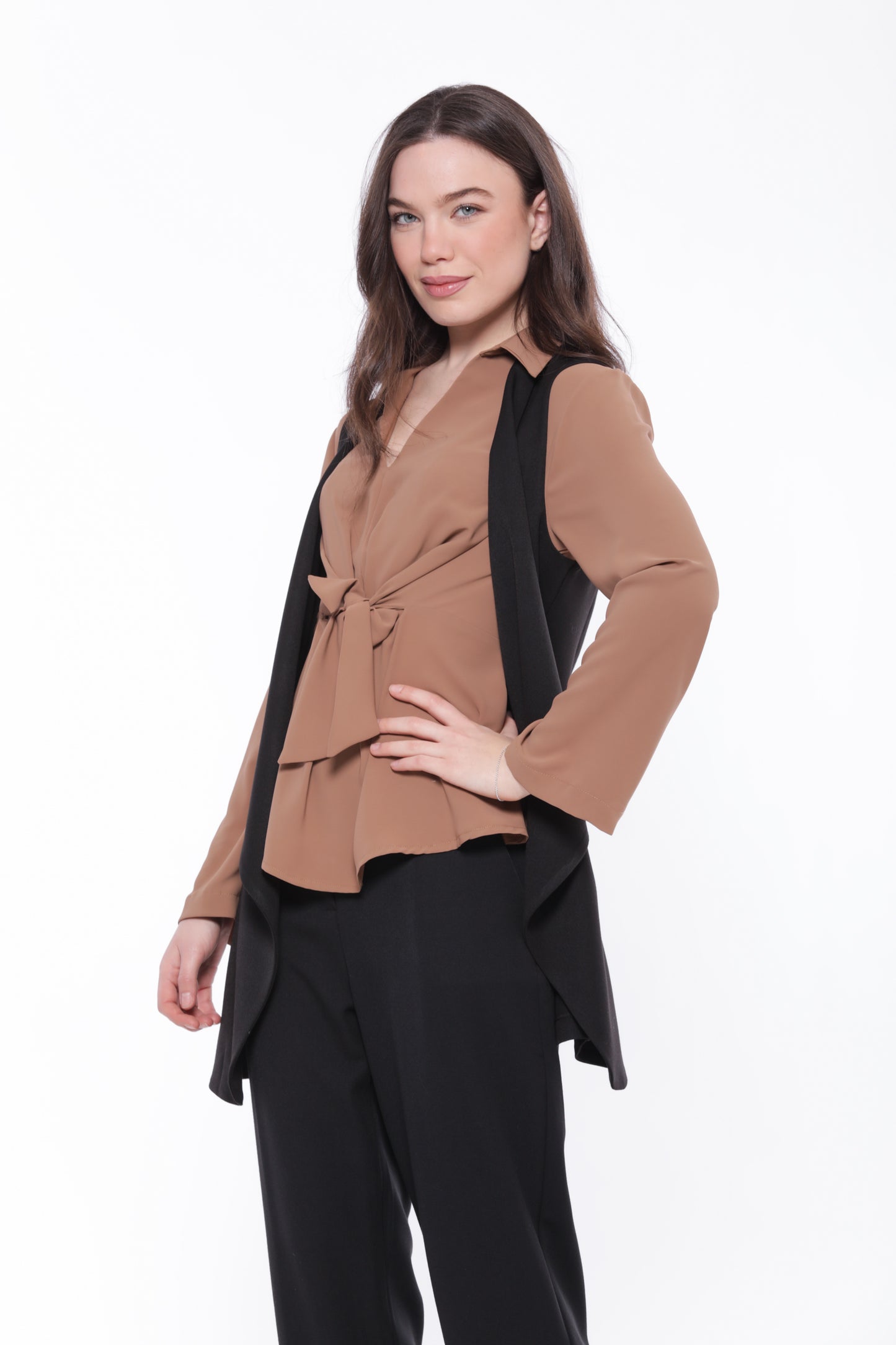 GILET LUNGO IN POLYVISCOSA