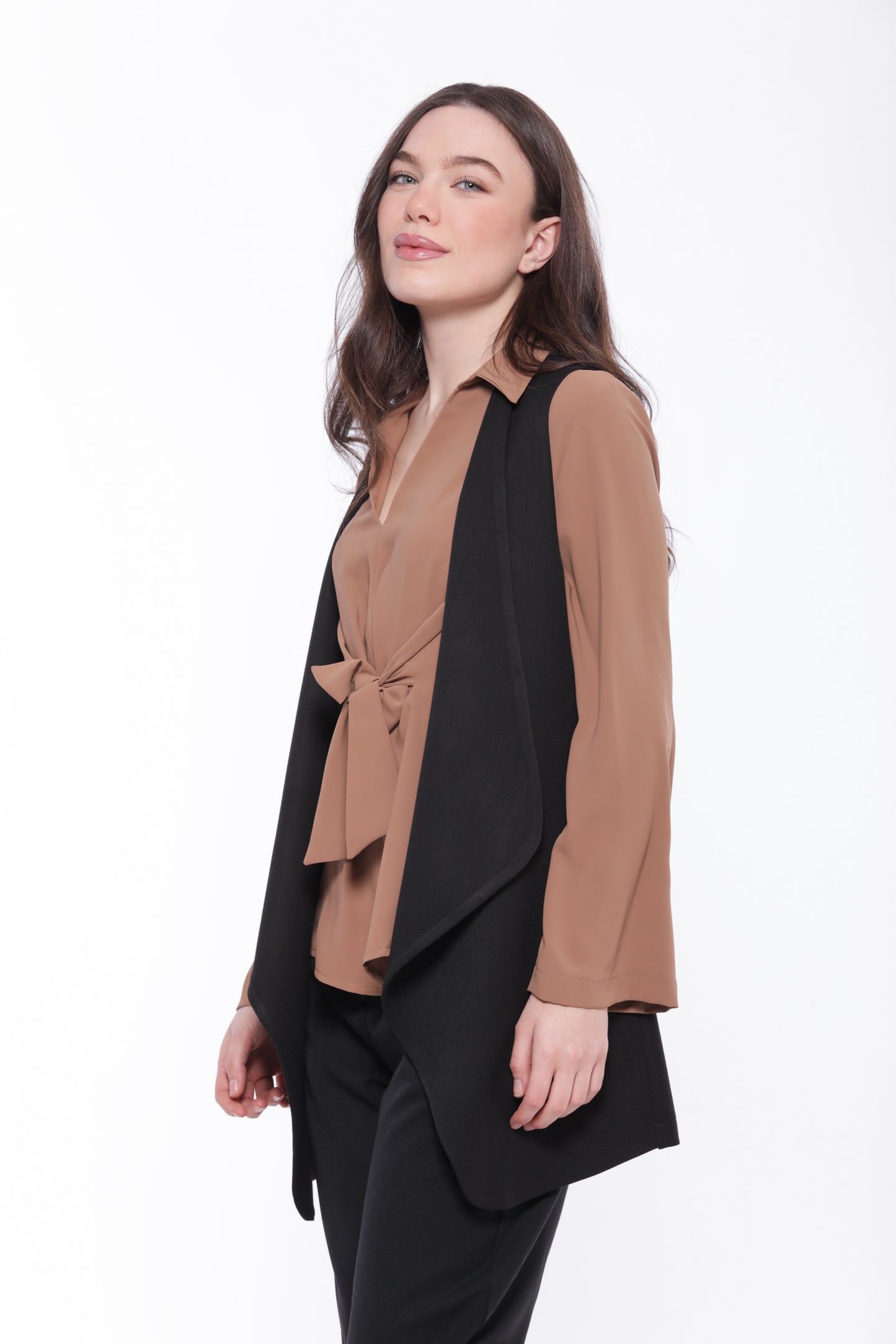 GILET LUNGO IN POLYVISCOSA