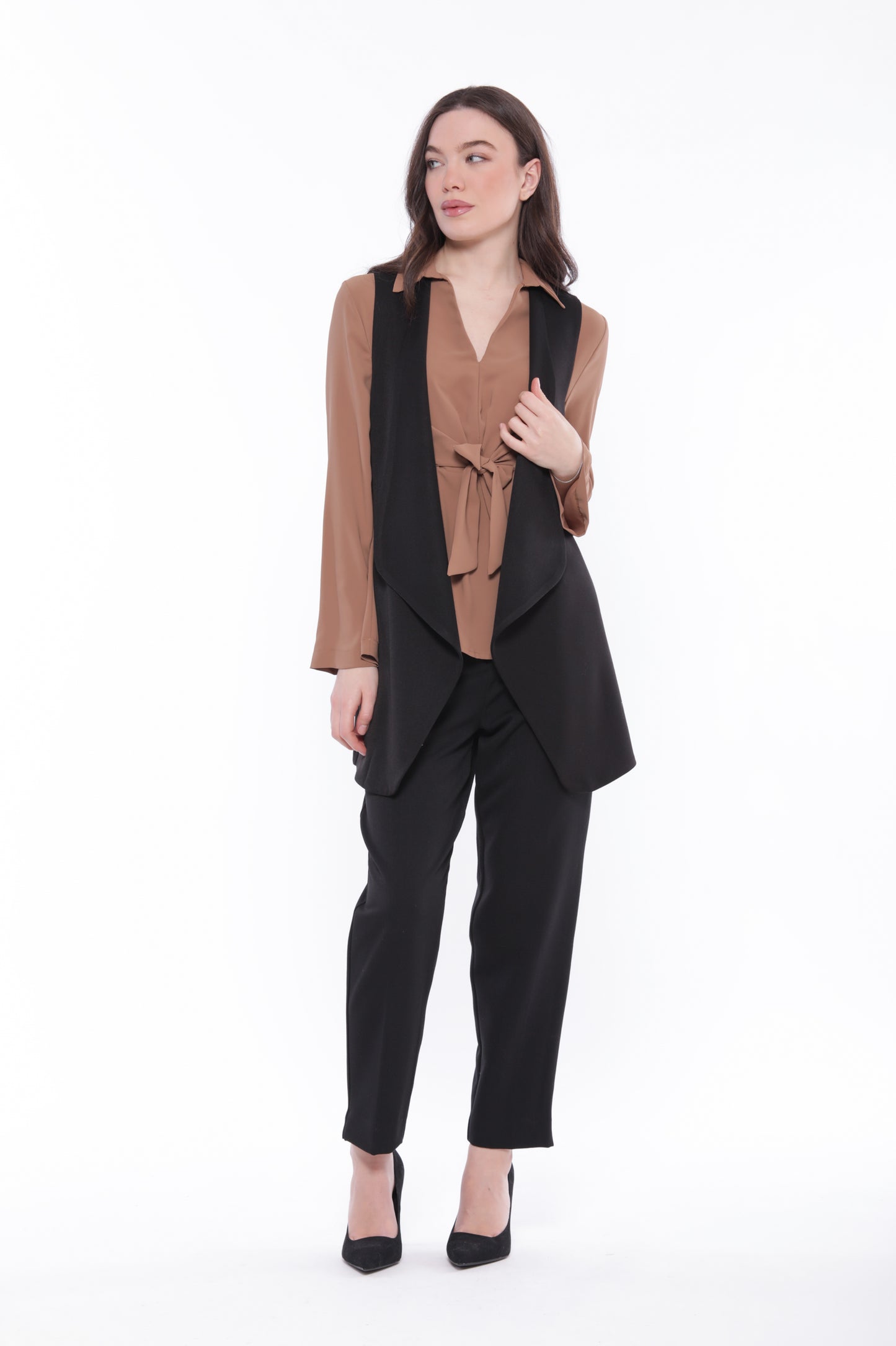 GILET LUNGO IN POLYVISCOSA