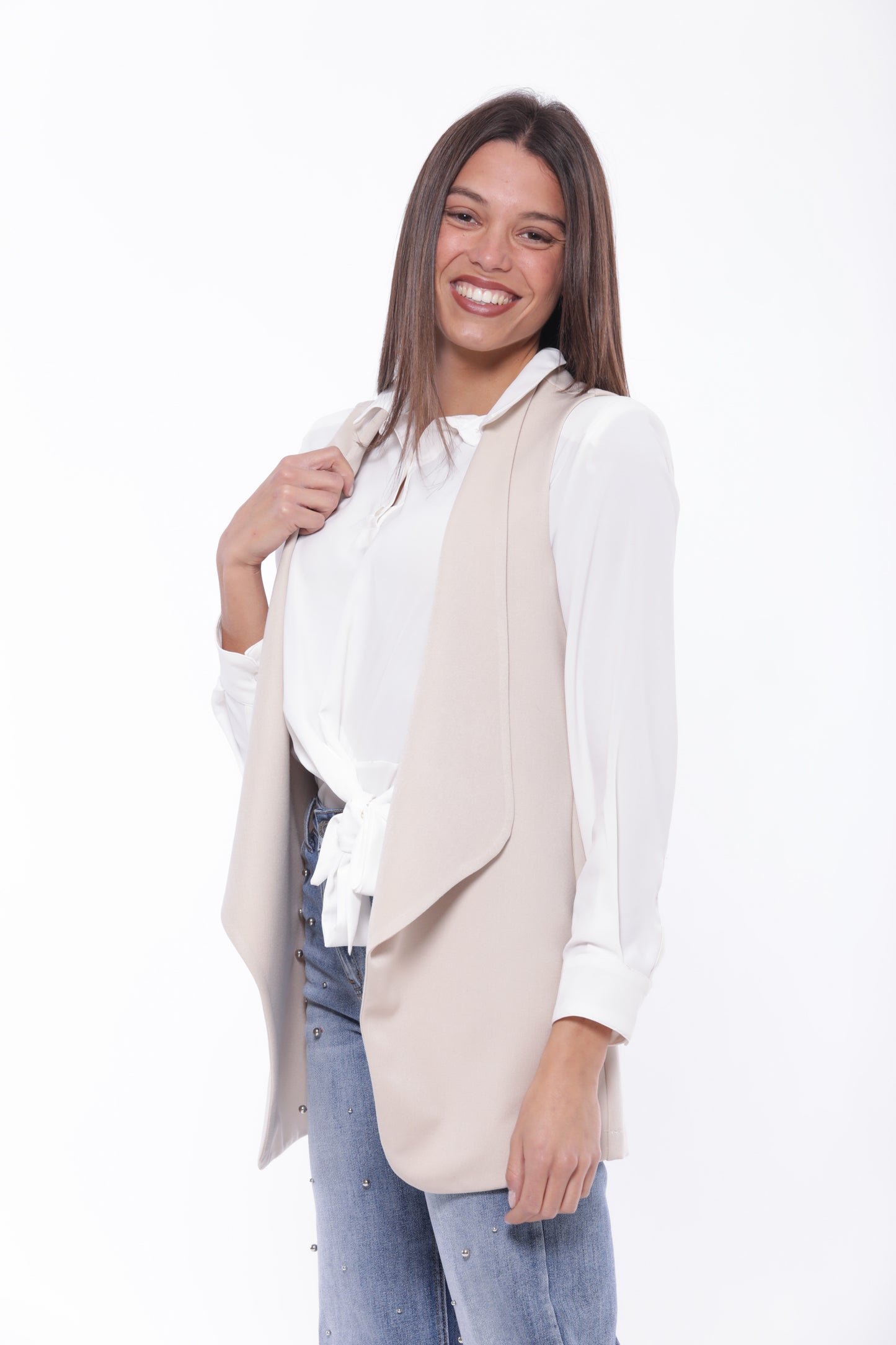 GILET LUNGO IN POLYVISCOSA
