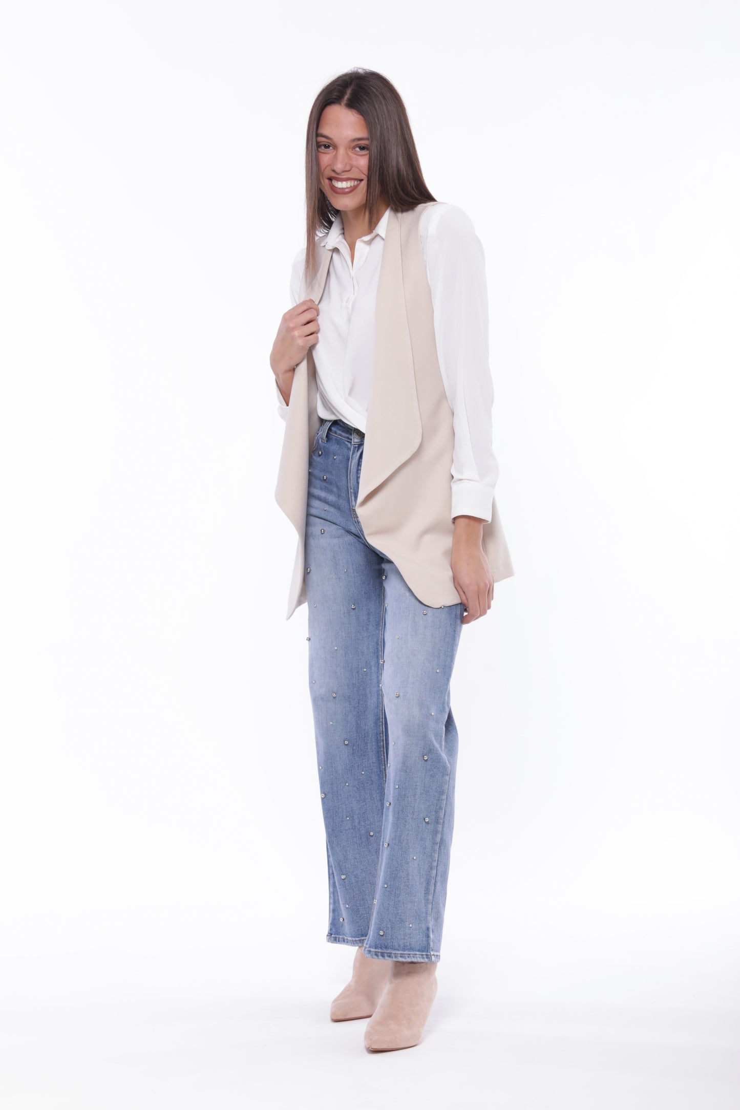GILET LUNGO IN POLYVISCOSA