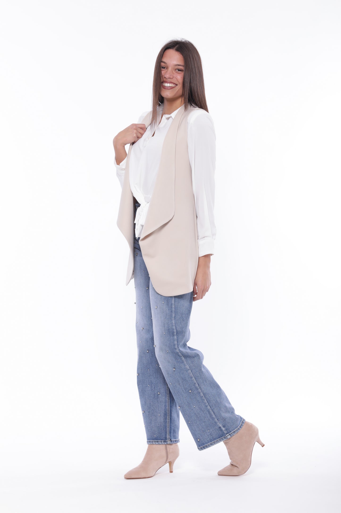 GILET LUNGO IN POLYVISCOSA