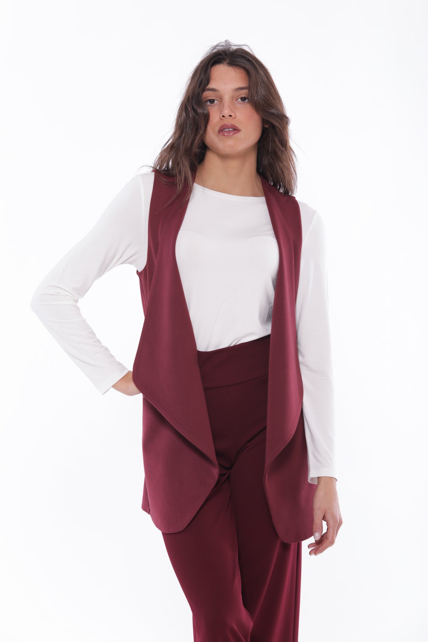 GILET LUNGO IN POLYVISCOSA