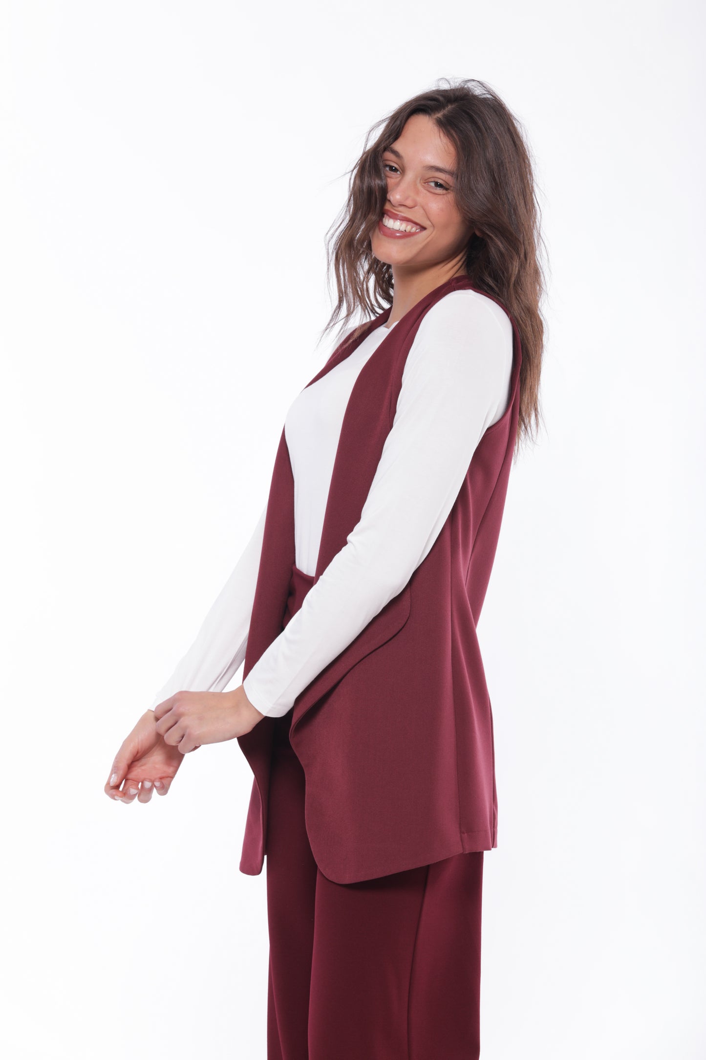GILET LUNGO IN POLYVISCOSA