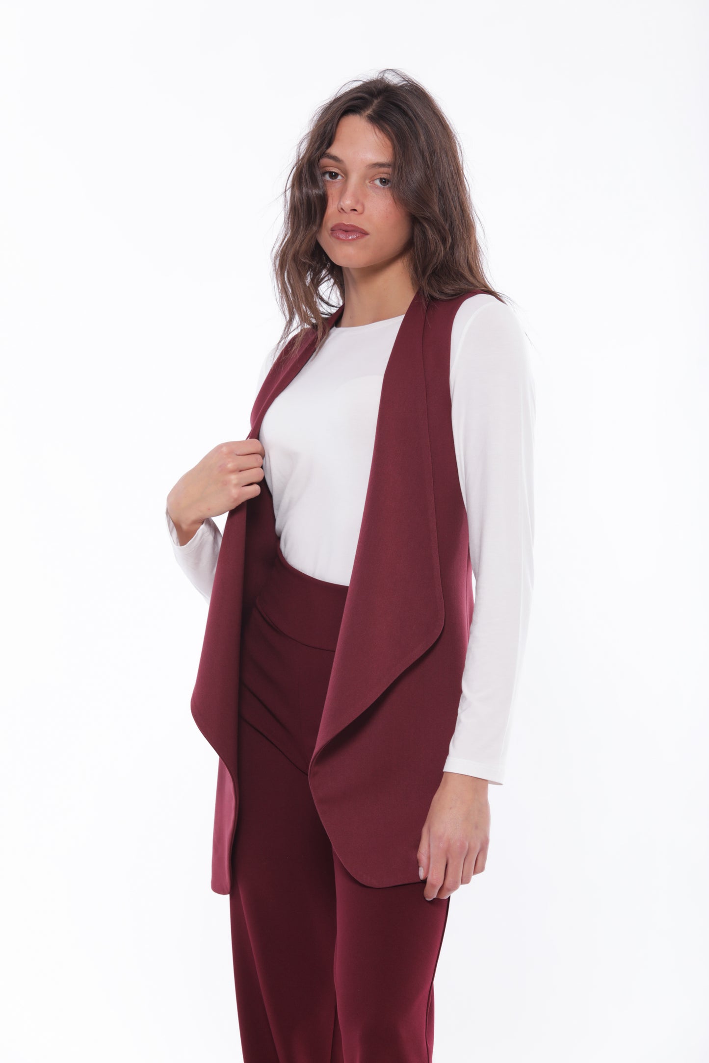 GILET LUNGO IN POLYVISCOSA