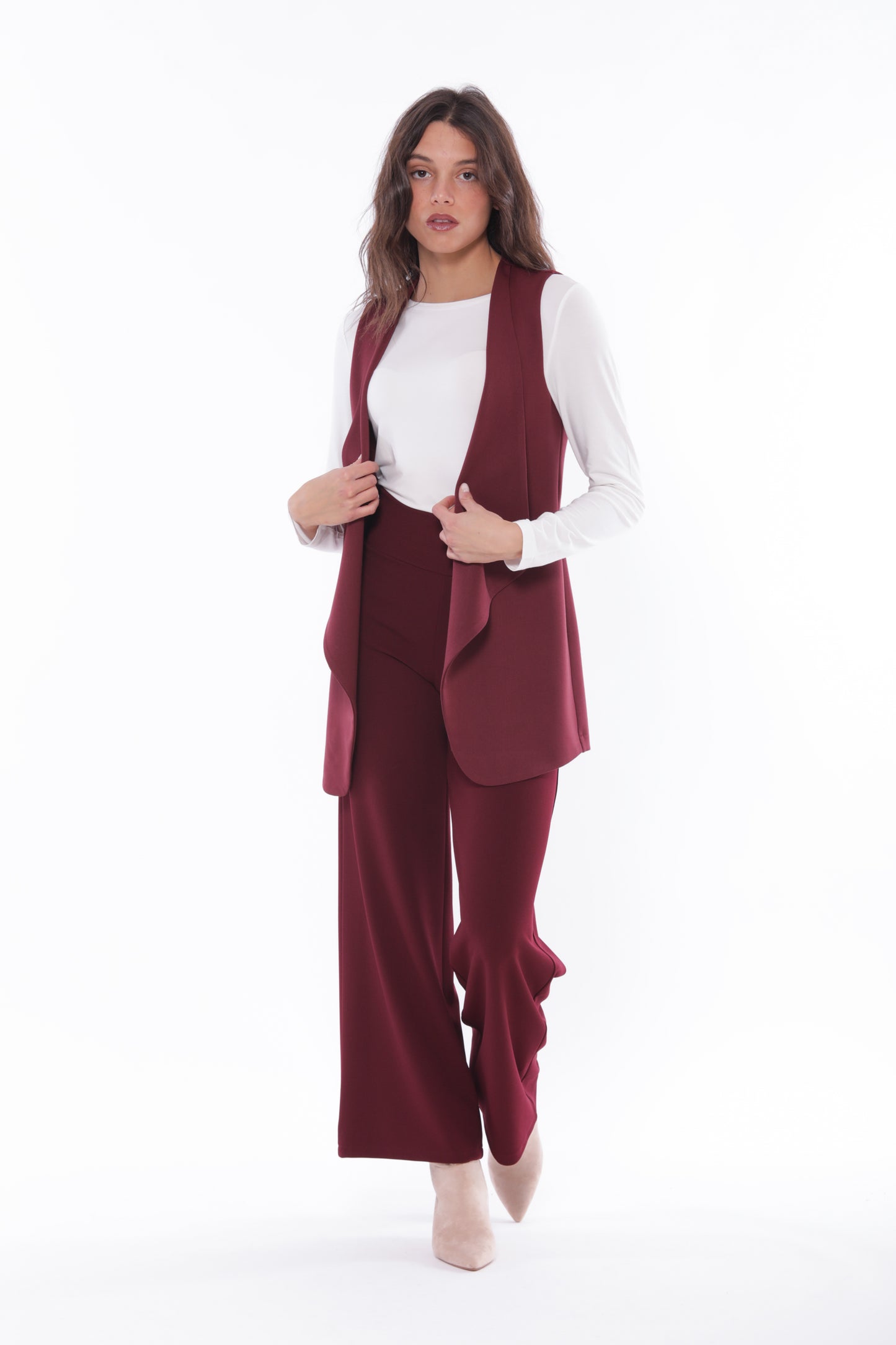 GILET LUNGO IN POLYVISCOSA