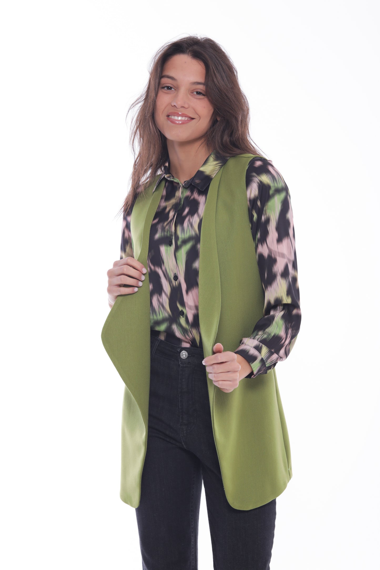 GILET LUNGO IN POLYVISCOSA
