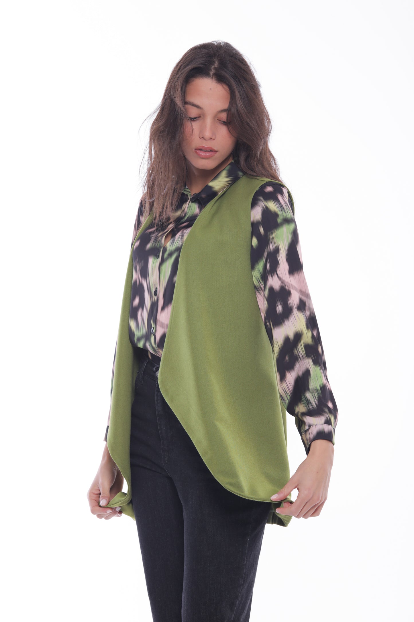 GILET LUNGO IN POLYVISCOSA