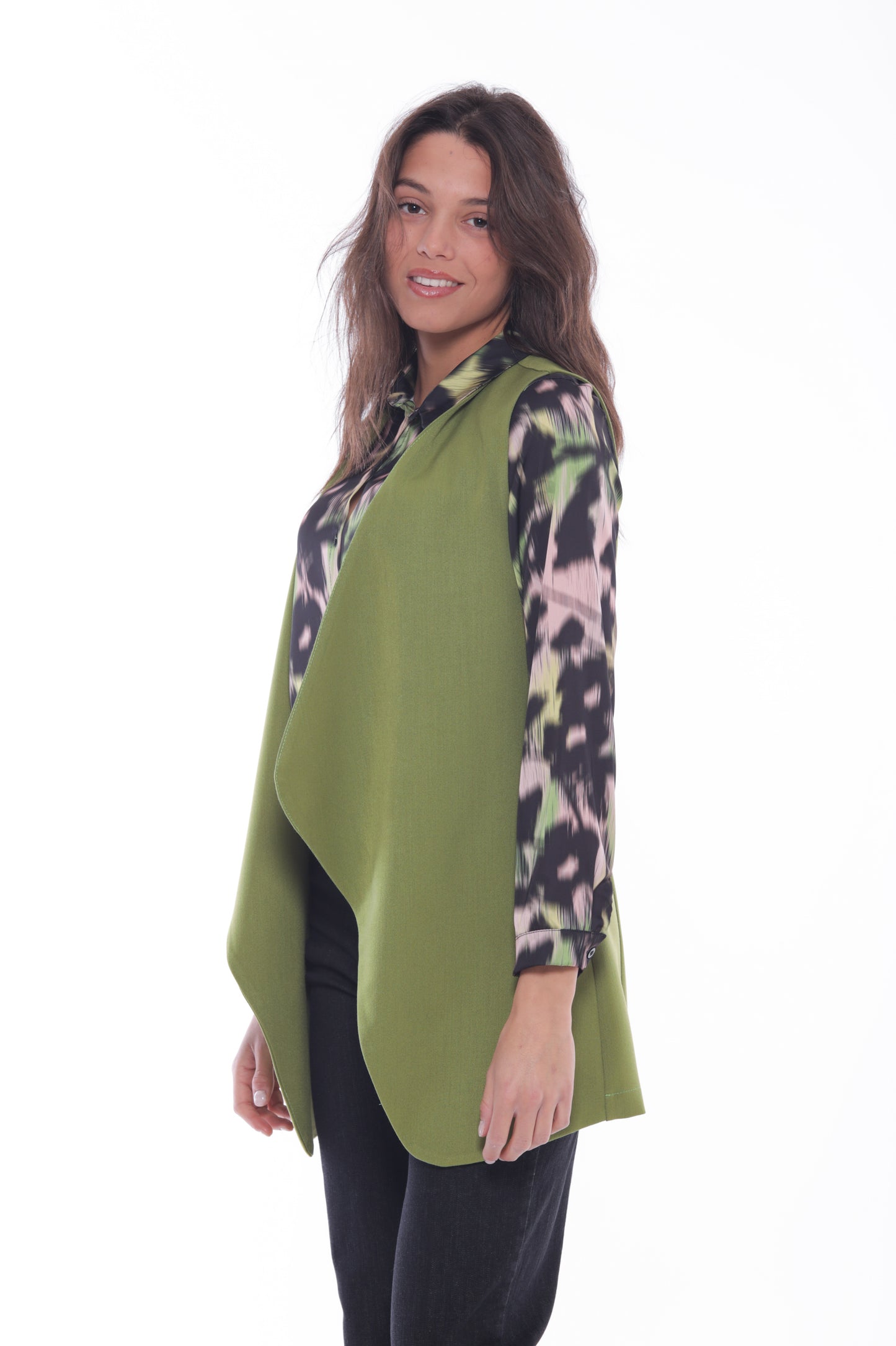 GILET LUNGO IN POLYVISCOSA