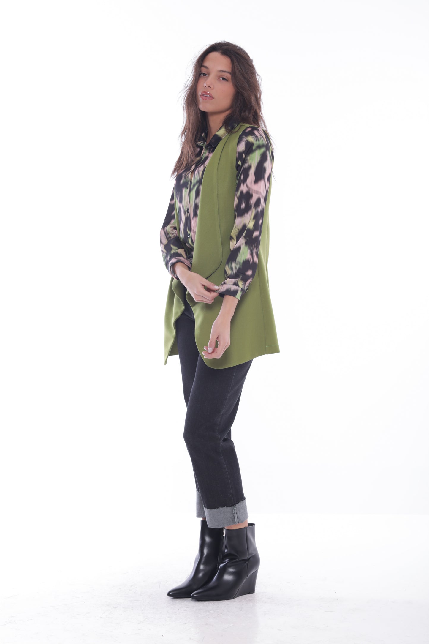 GILET LUNGO IN POLYVISCOSA