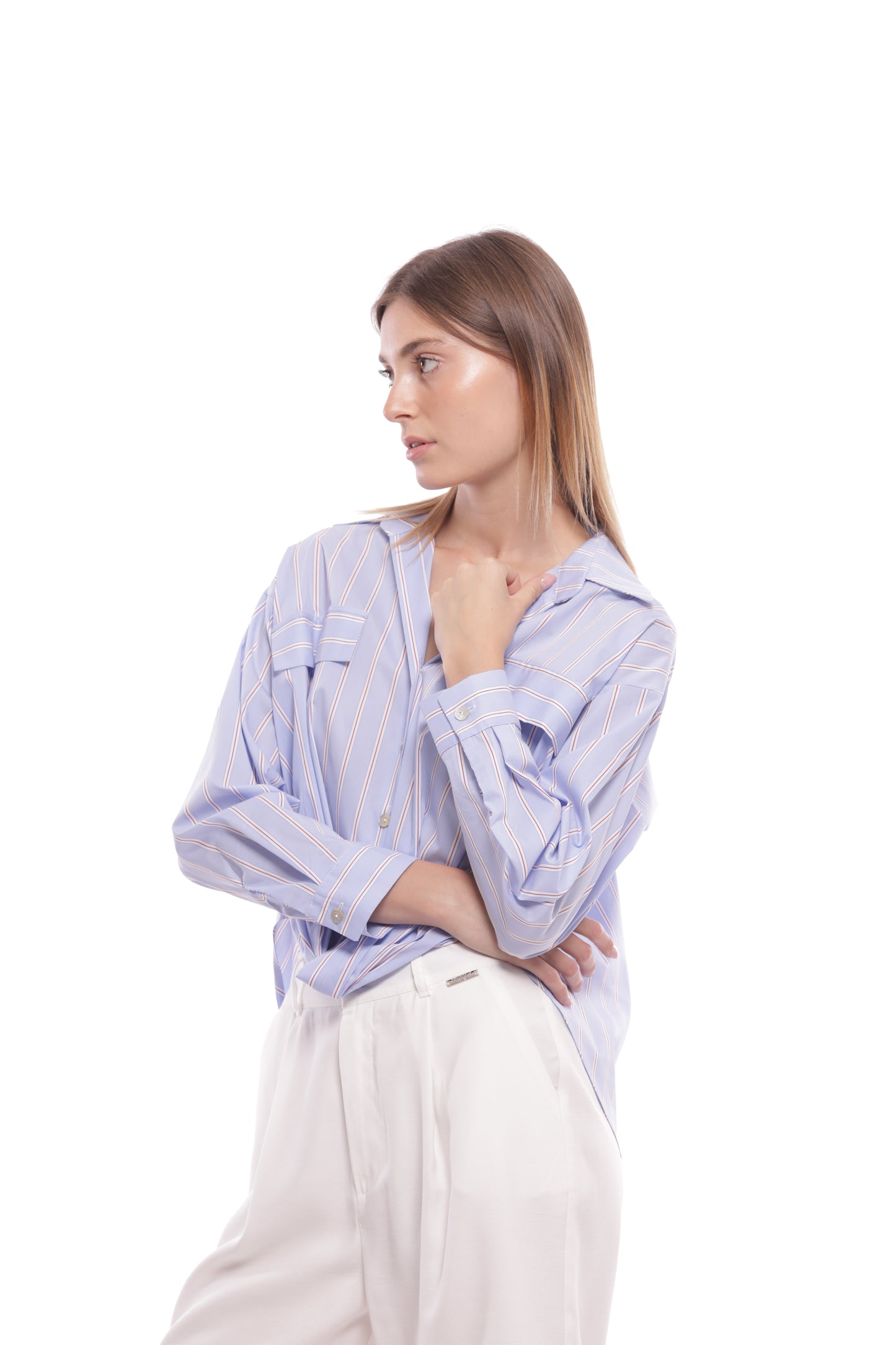 CAMICIA IN COTONE A RIGHE CON NODO