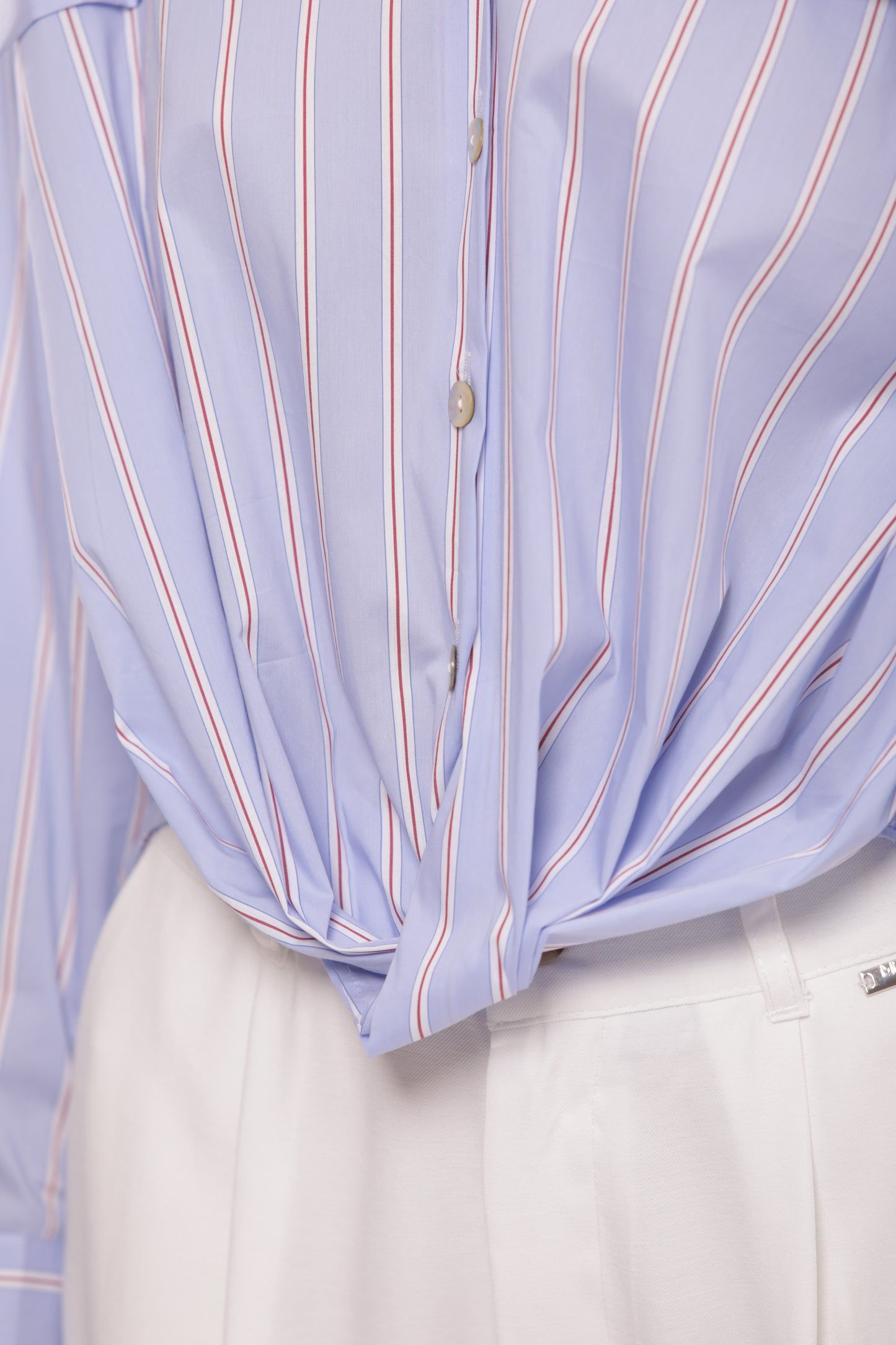 CAMICIA IN COTONE A RIGHE CON NODO
