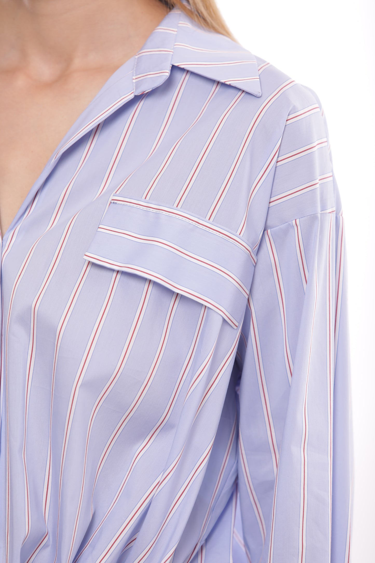 CAMICIA IN COTONE A RIGHE CON NODO