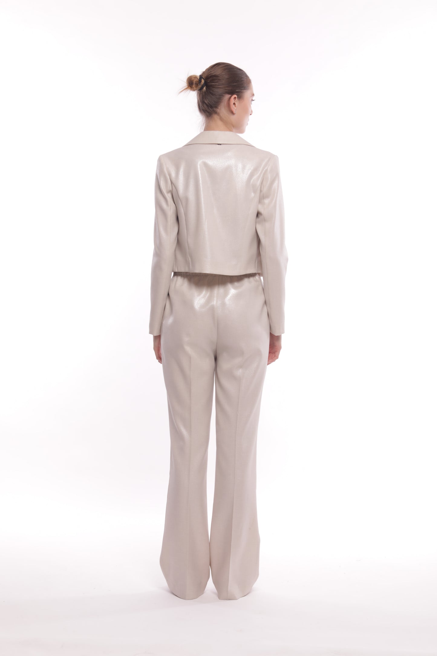 PANTALONE FLARE LAMINATO