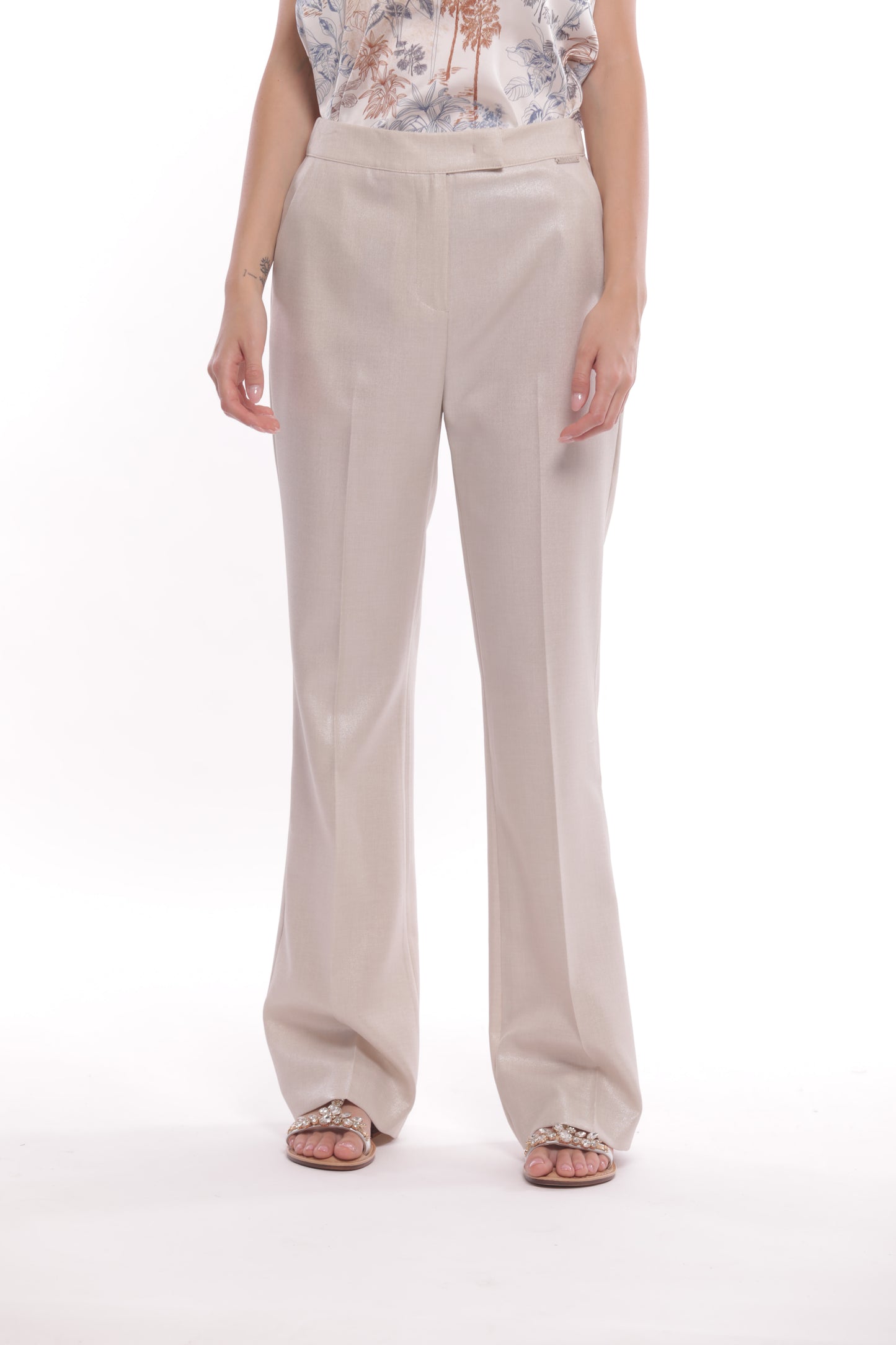 PANTALONE FLARE LAMINATO